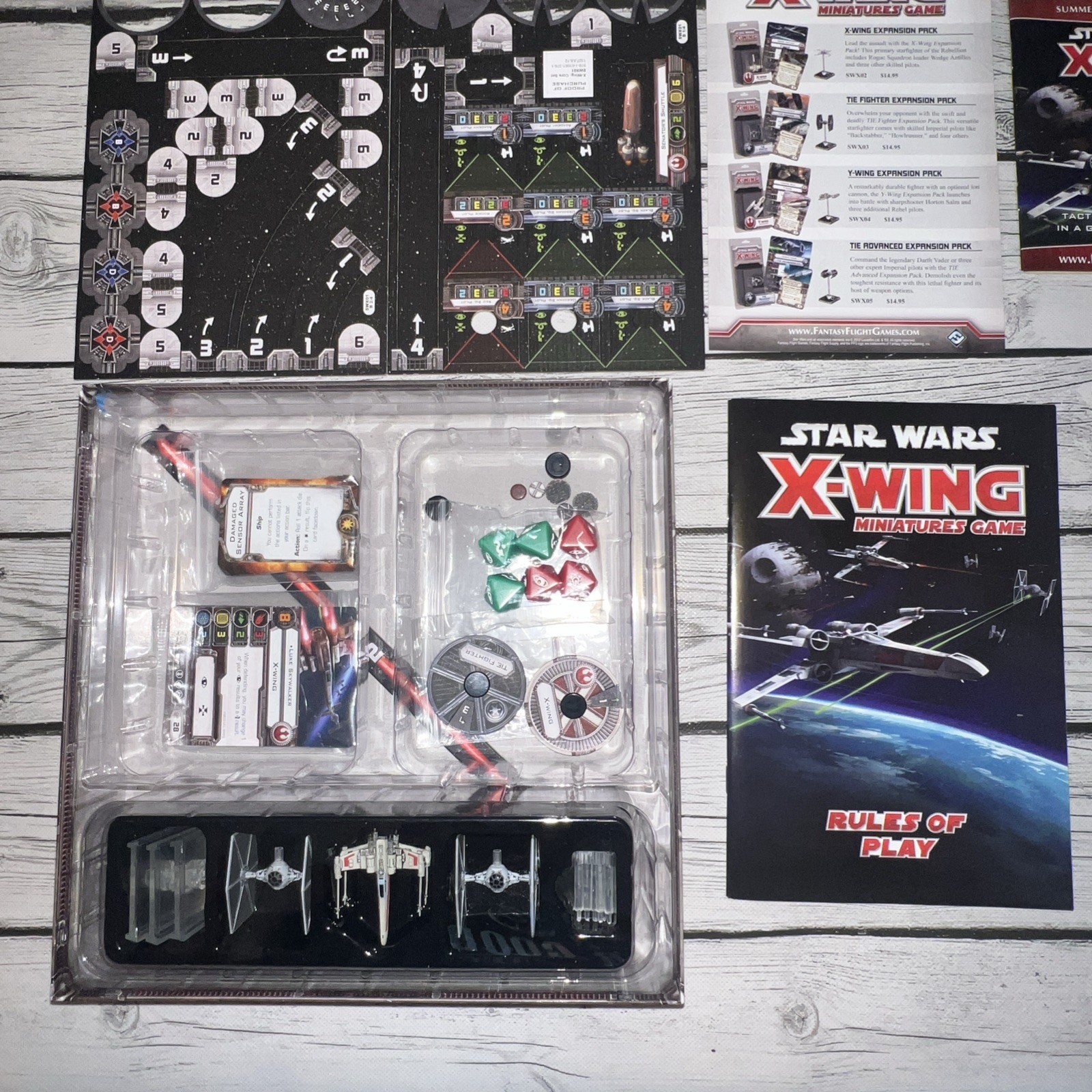 Star Wars X-Wing Miniatures Board Game Tactical Space Combat Core Set COMPLETE!