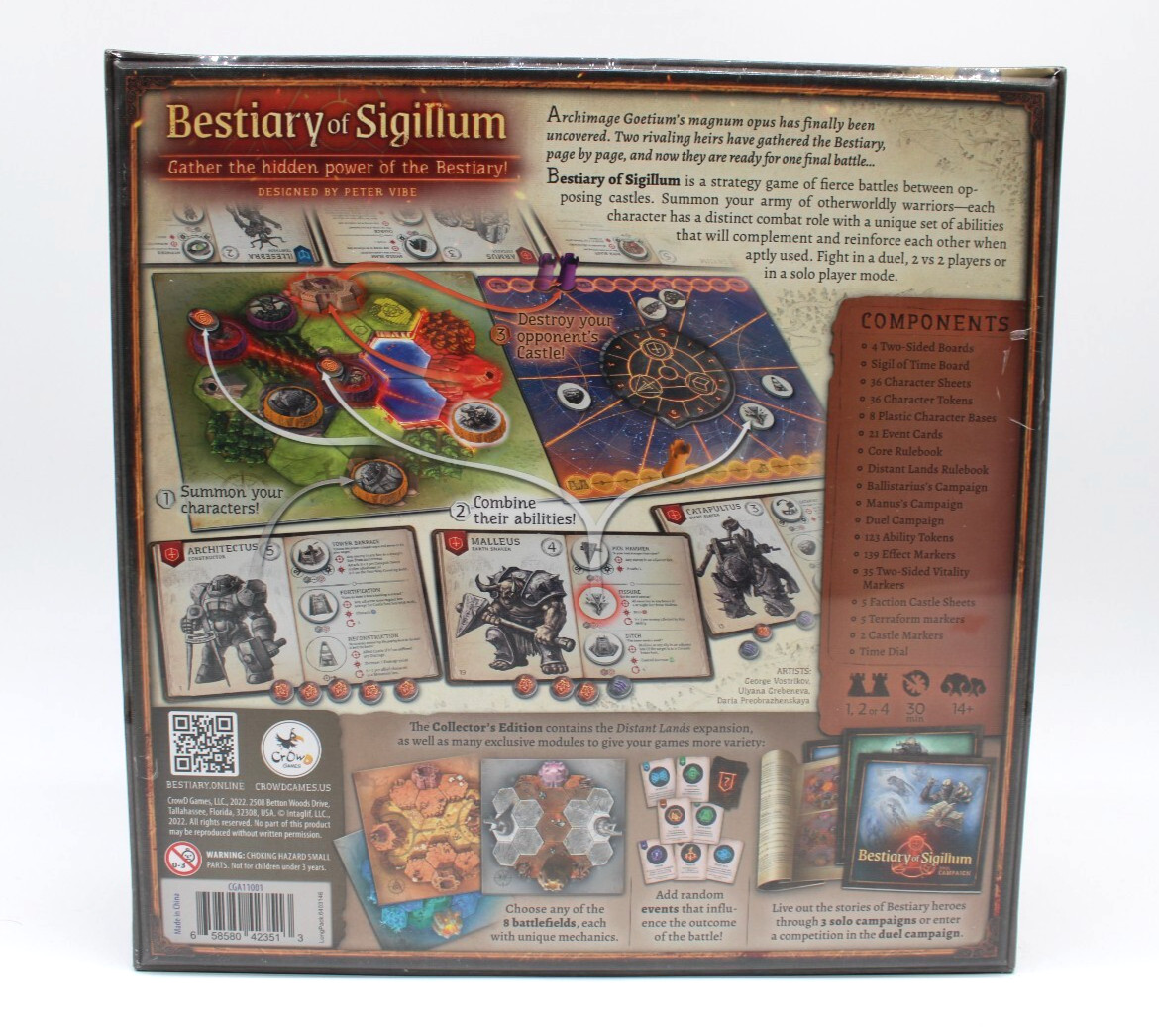 Bestiary of Sigillum Collector’s Edition Board Game CrowD Games Factory Sealed