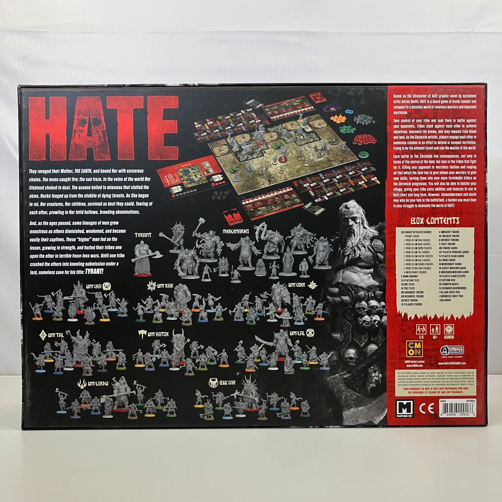 HATE Board Game Kickstarter Exclusive with Extras 2019 CMON Guillotine Games Lot