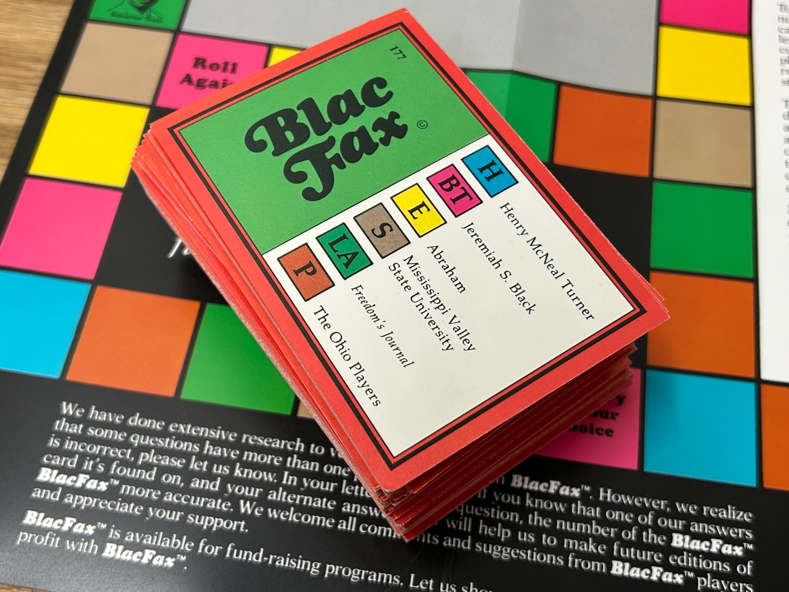 BlacFax Blac Fax Trivia Game African American Black Culture History Vintage 1985