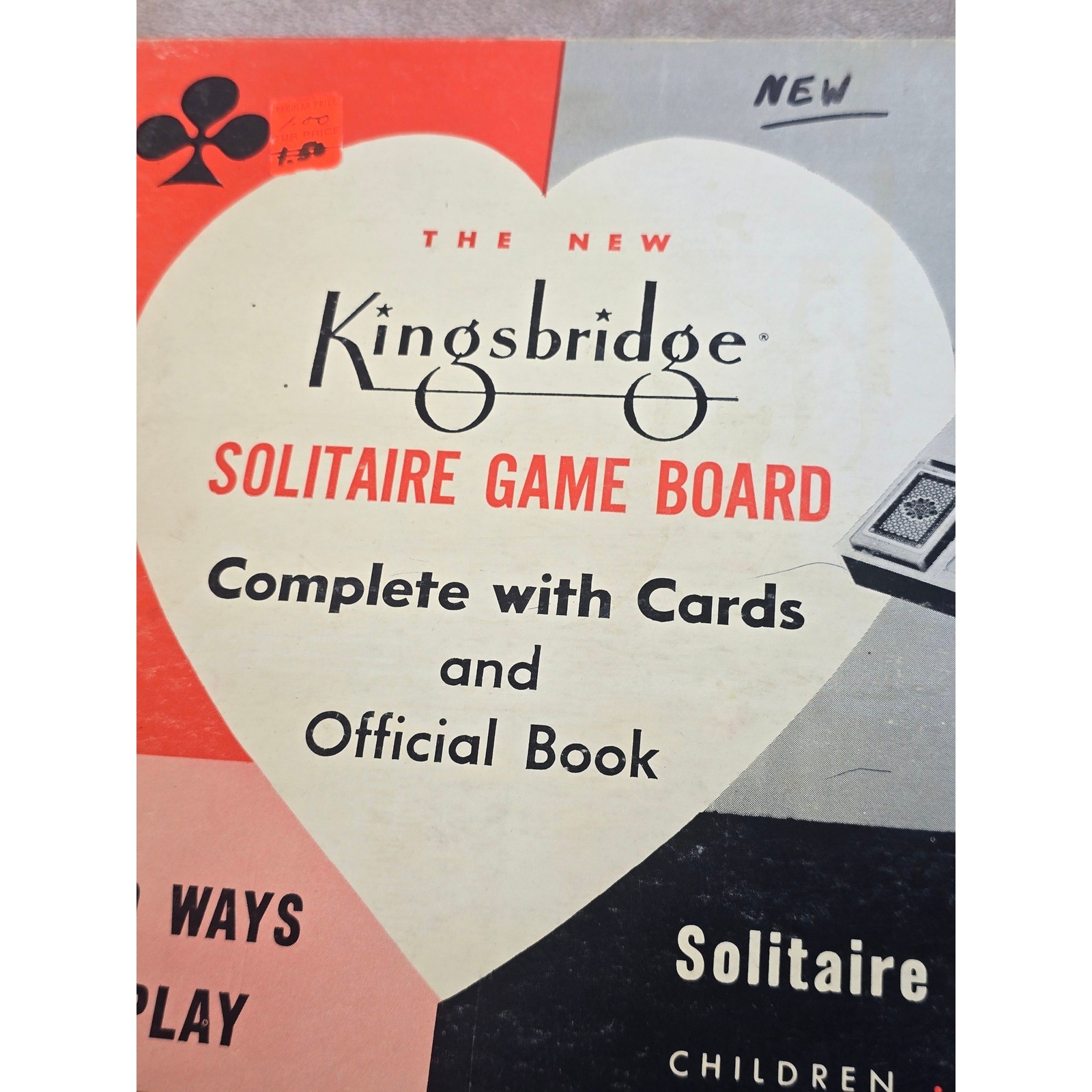 Vintage Kingsbridge Solitaire Game Board Set 150 Ways to Play Cards and Book