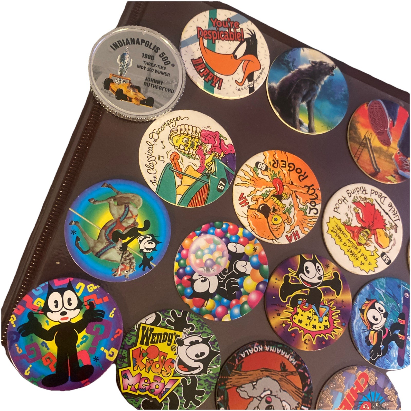 Vintage 1990s POG Milk Cap Lot 36+ Batman Goosebumps NFL Looney Tunes