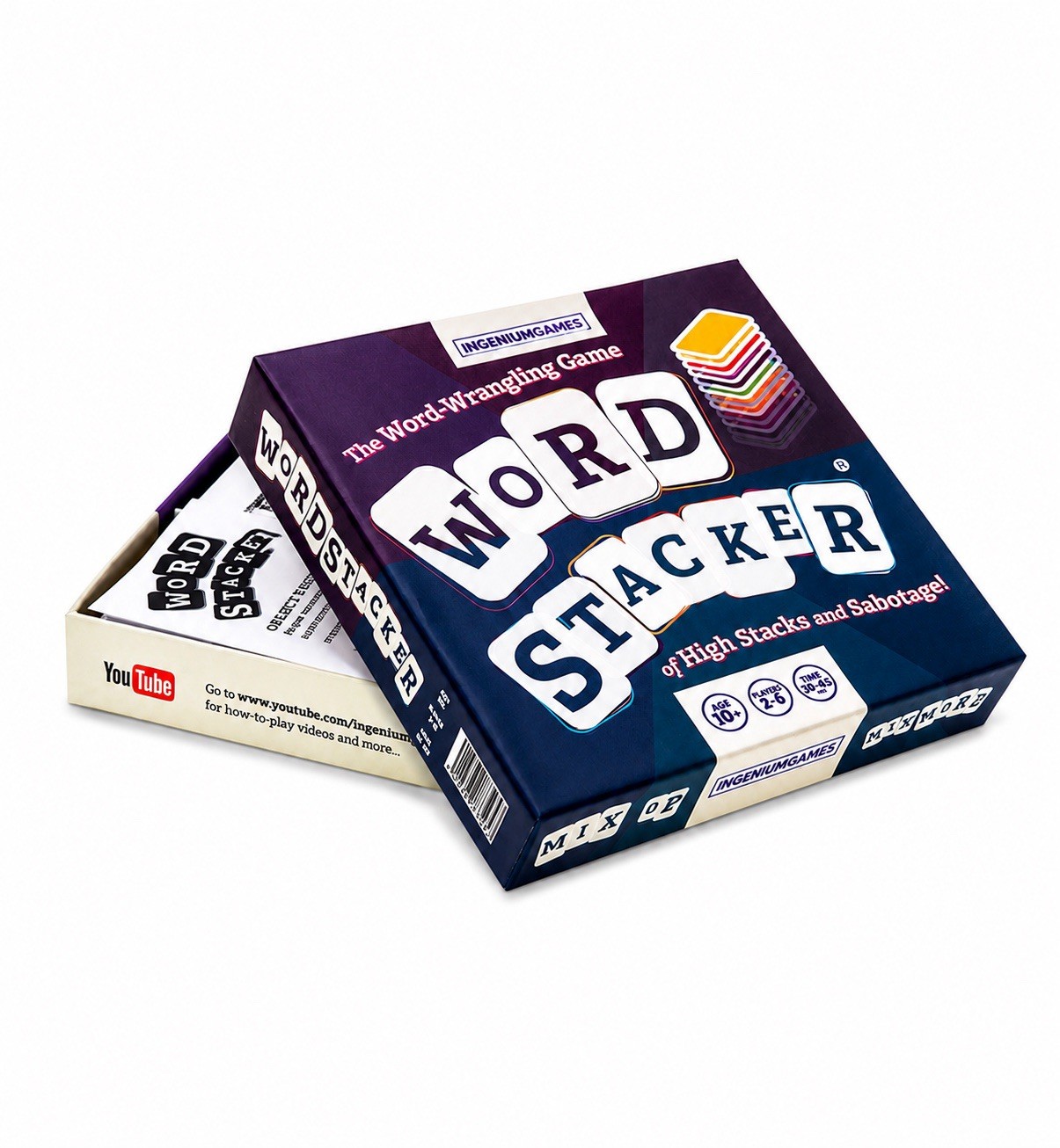 WORD STACKER Family Word Building Game, 2-6 Players 10yr+ ~ Ingenium Games NEW