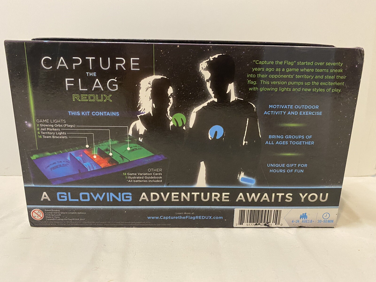 CAPTURE THE FLAG REDUX Original Glow In The Dark Outdoor Game-Complete