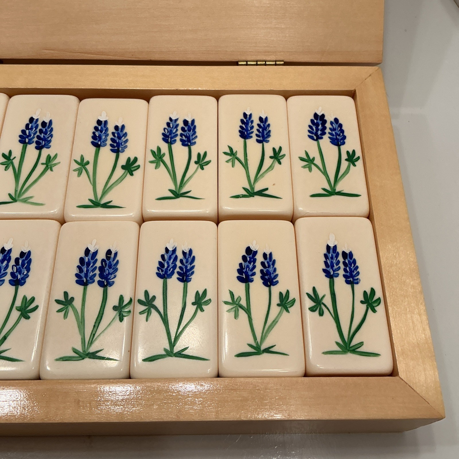 HANDPAINTED TEXAS BLUEBONNETS Extra Thick DOMINOES Texas Imagineering