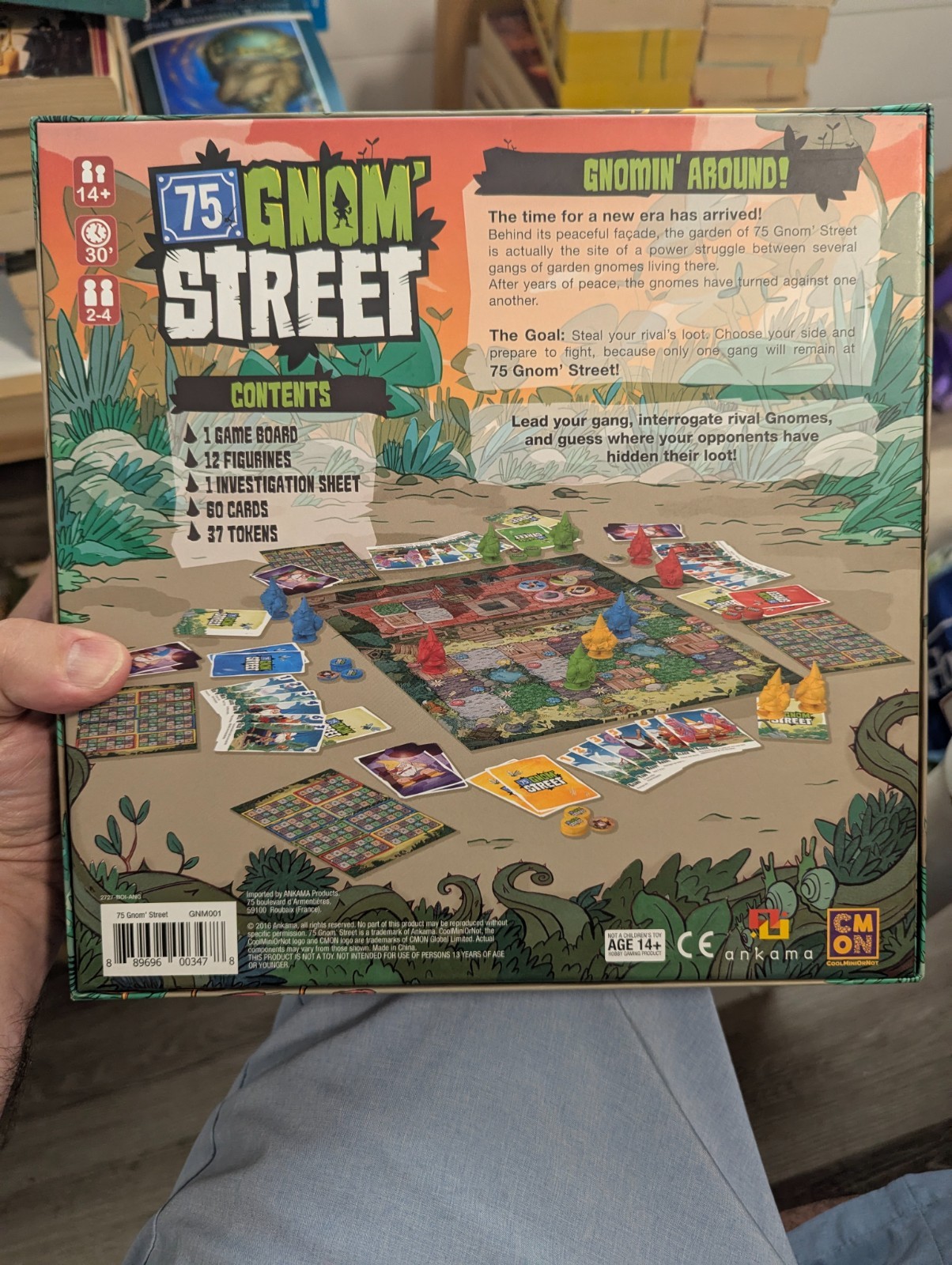 75 GNOM’ STREET Board Game 100% COMPLETE 2016 Area Control Game GNOME