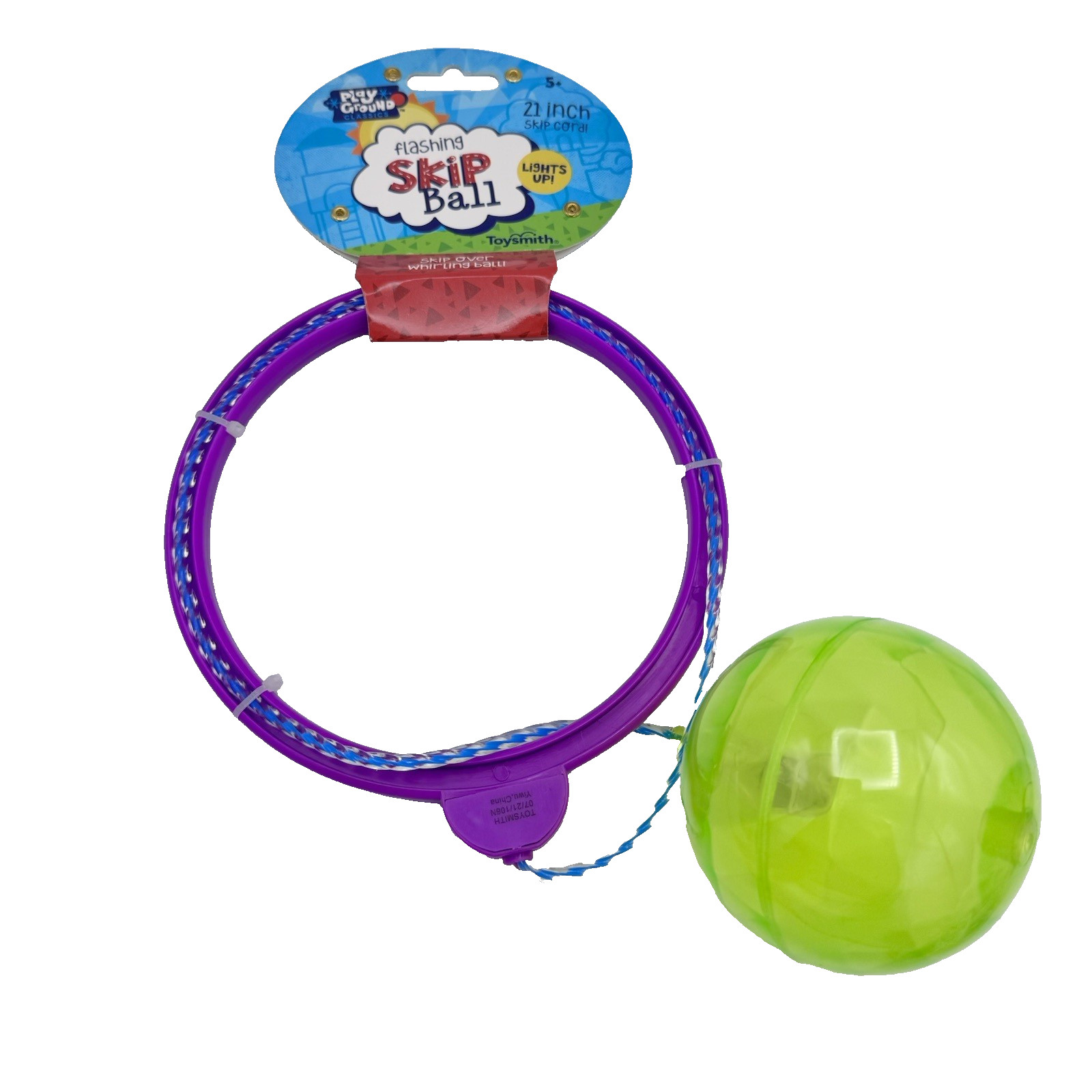 Toysmith 21 inch Light Up Skip Ball purple green Multi-Colored playground active