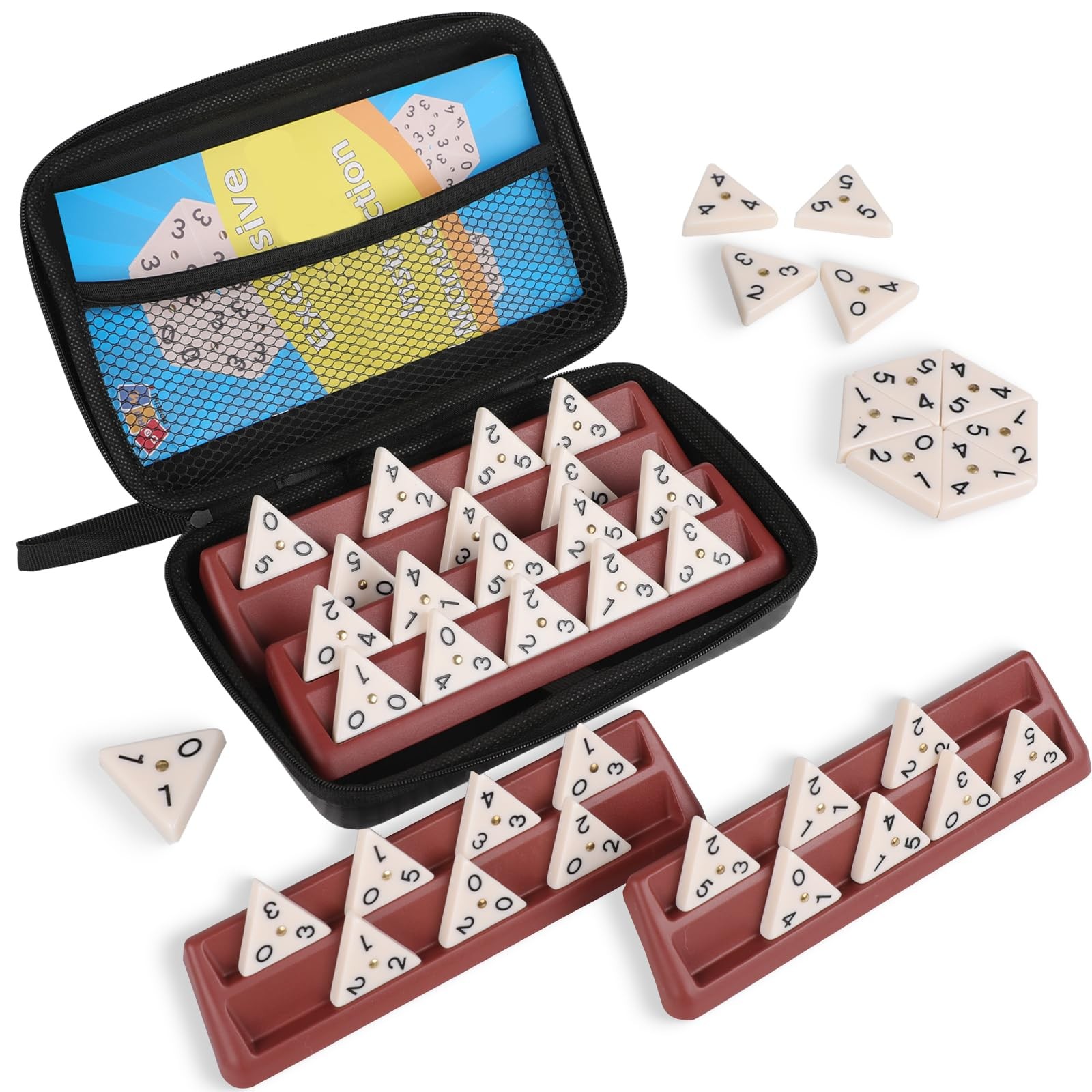 Premium Quality Triangle Domino Game Set with 56 Triangular Domino Tiles, Inc…