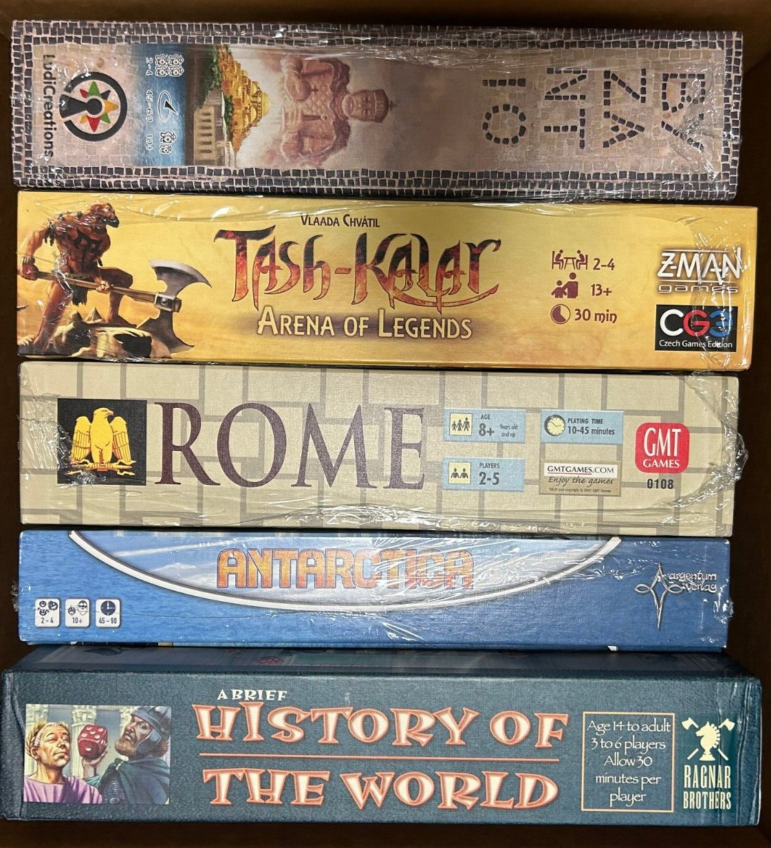 Lot of 5 Board Game Euro Byzantio, Tash Kalar, Rome A Brief History of the World