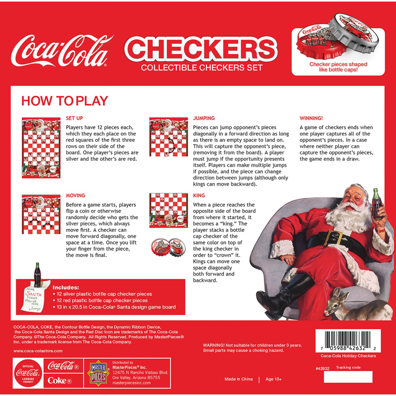 MasterPieces – Coca-Cola Holiday Checkers Board Game
