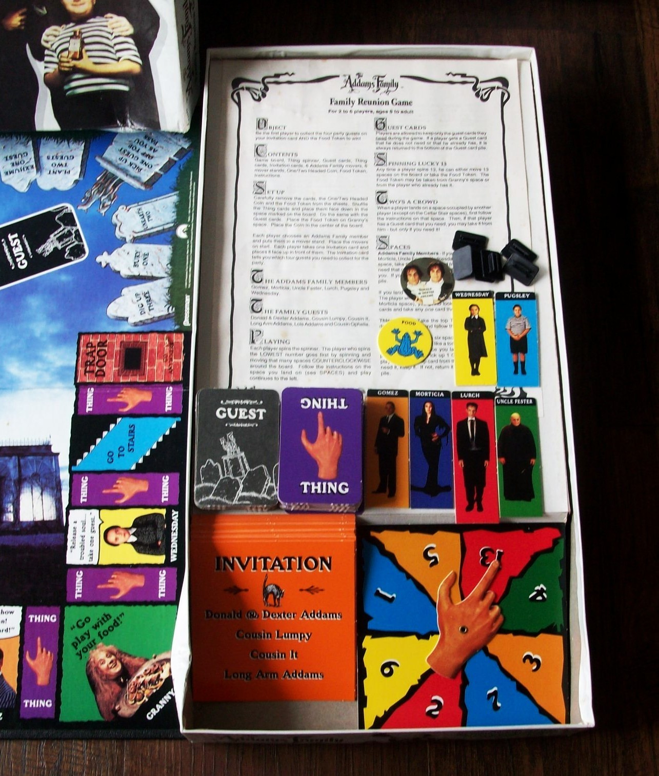 The Addams Family Reunion Board Game 1991 Pressman TV Movies Paramount Pictures