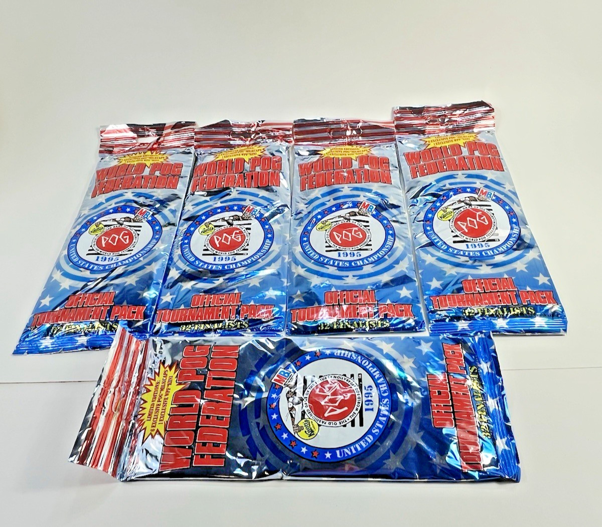 World Pog Federation 1995 US Championship Tournament Pack Lot Of 5 Pogs Rare New