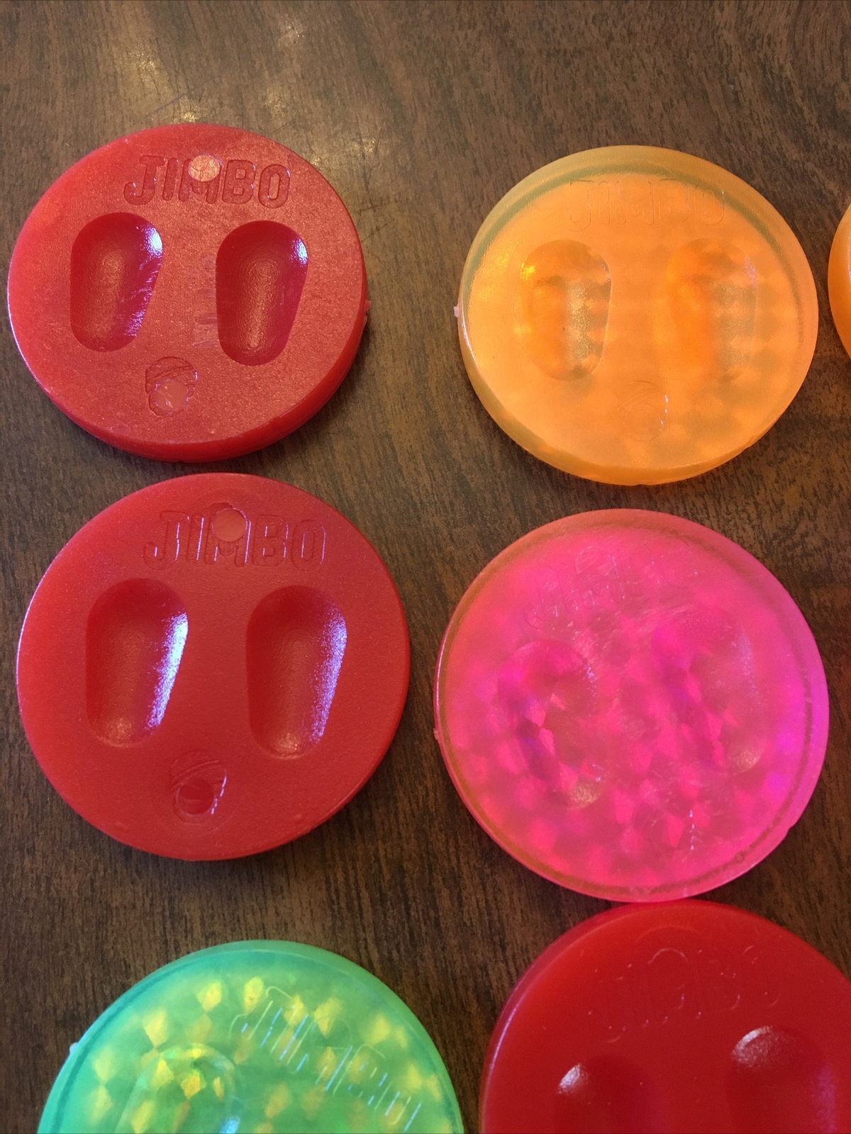 10 Vintage Plastic Slammers Pog Comic Anime Pogs Lot Jimbo Cartoon Diff Colors