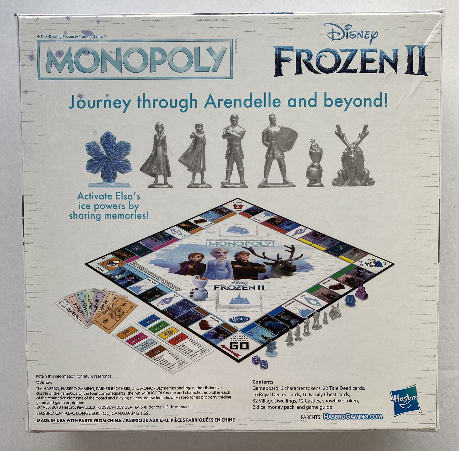 Monopoly Disney Frozen 2 Edition Board Game Ages 8+ Elsa Anna Olaf Gift