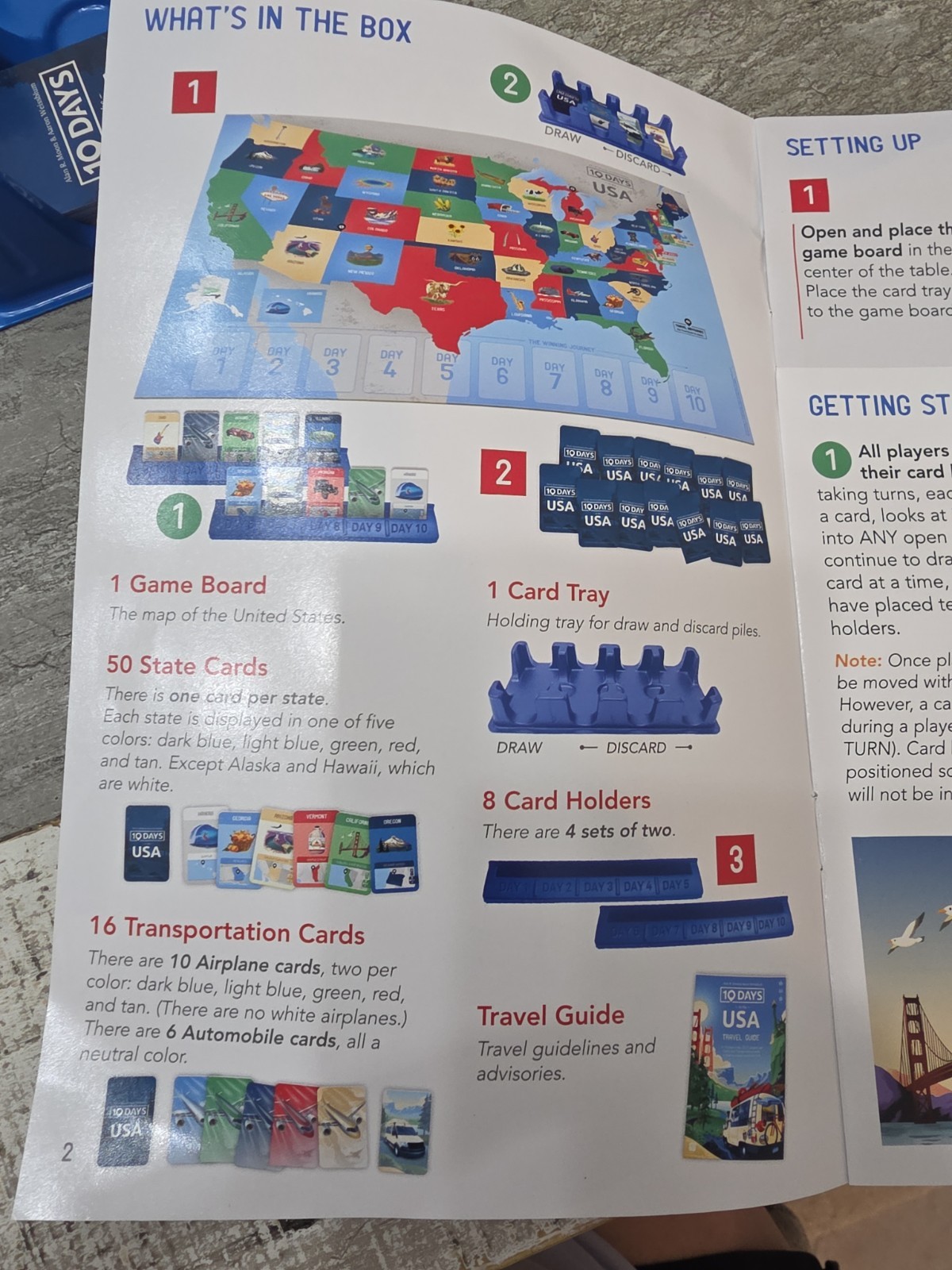 USAopoly 10 Days in The USA Family Road Trip Board Game Learn About US America