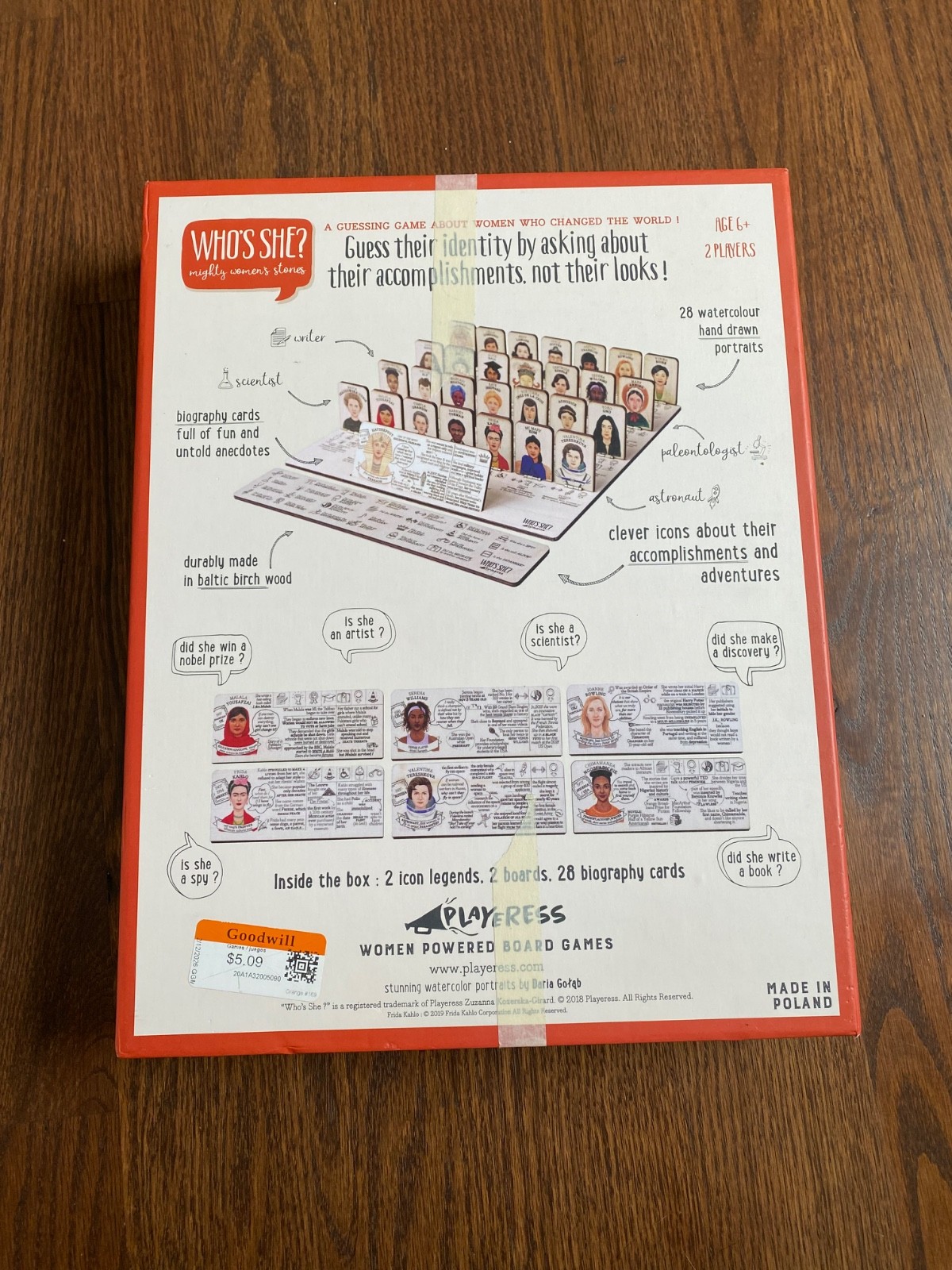 Who’s She? Mighty Women Stories Complete Board Game Playress Educational