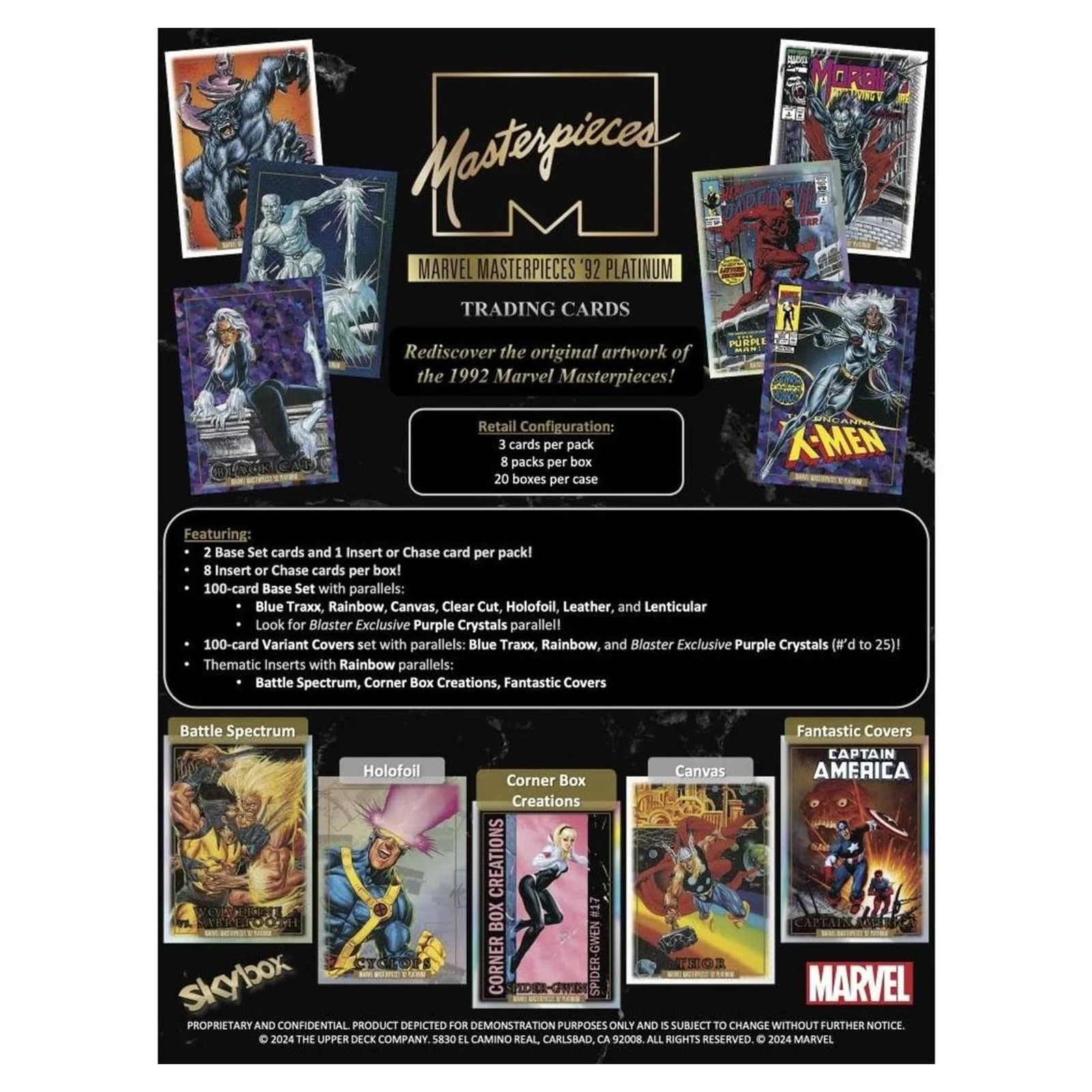 2024 Upper Deck Marvel Masterpieces ’92 Platinum Blaster Box 24 Packs