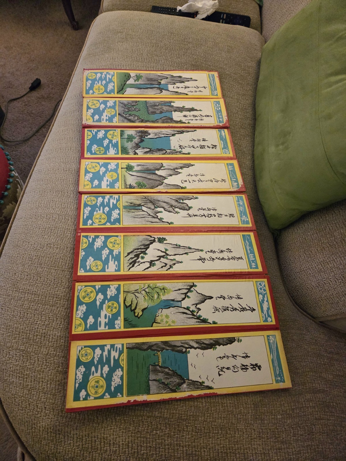 Vintage Korean Pung Poong Game Board With Vintage Print Graphics