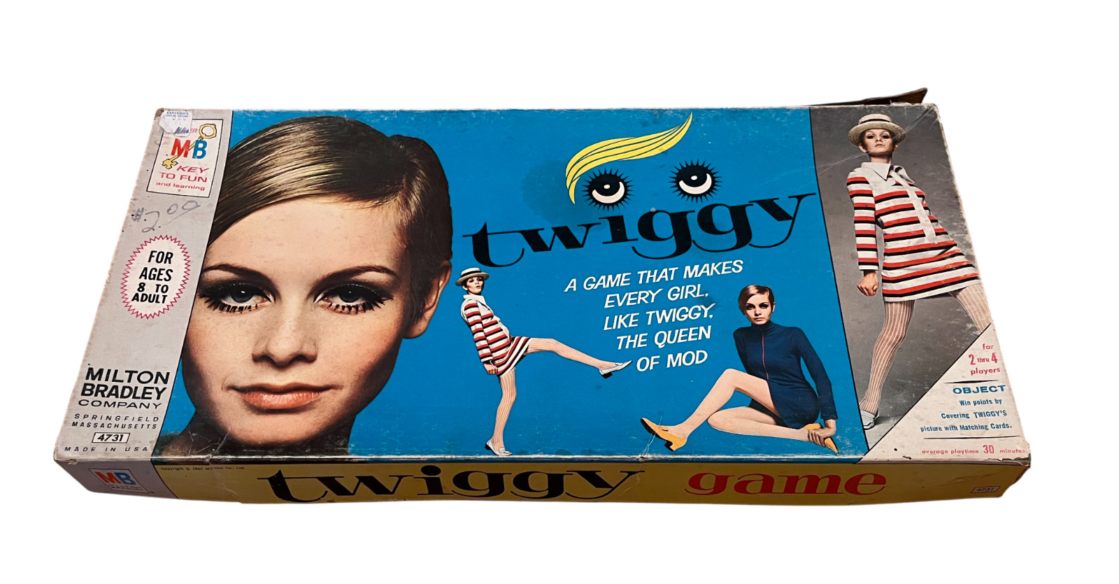 Twiggy Milton Bradley Board Game Vintage 1967- Missing 1 Game Piece and Die