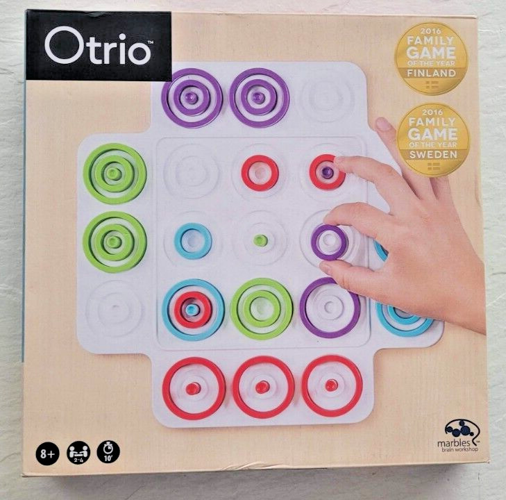 Otrio Game Marbles Brain Workshop Complete French English Instructions Award Win