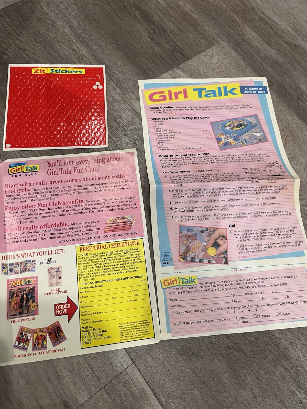 Vintage 1988 Girl Talk Board Game Golden