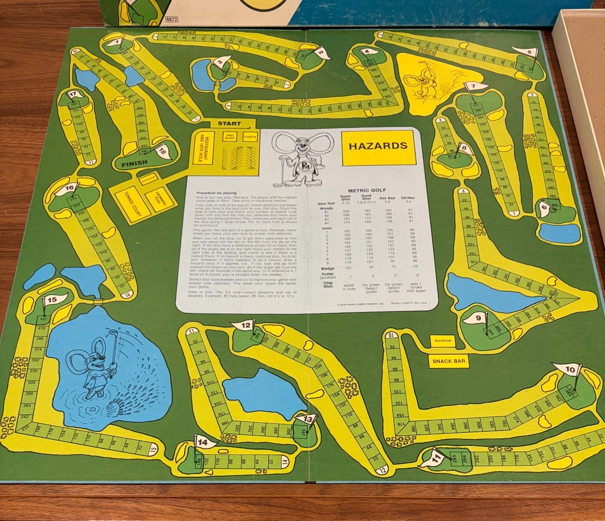 2 Vintage 1978 GOLF Board Game LOT Metric & Regular Golf by RMark Games Complete