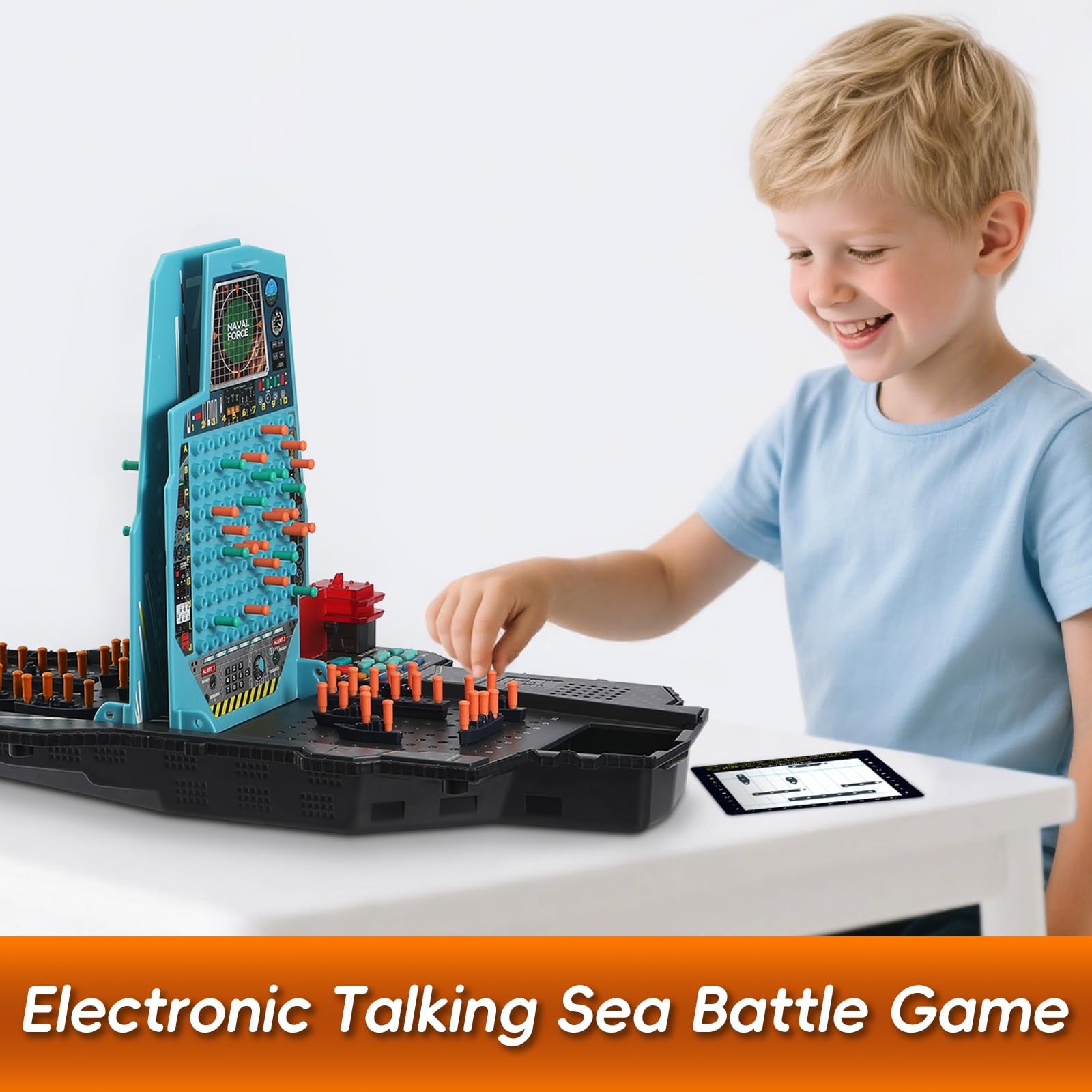 Talking Sea Battle Board Game with Light and Sound Effects, Electronic Naval Bat