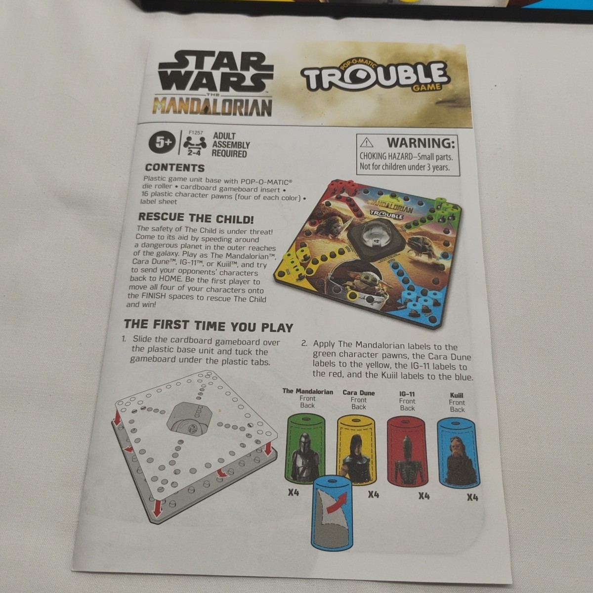 New Star Wars The Mandalorian Trouble Game Hasbro 2020 Grogu Pop O Matic