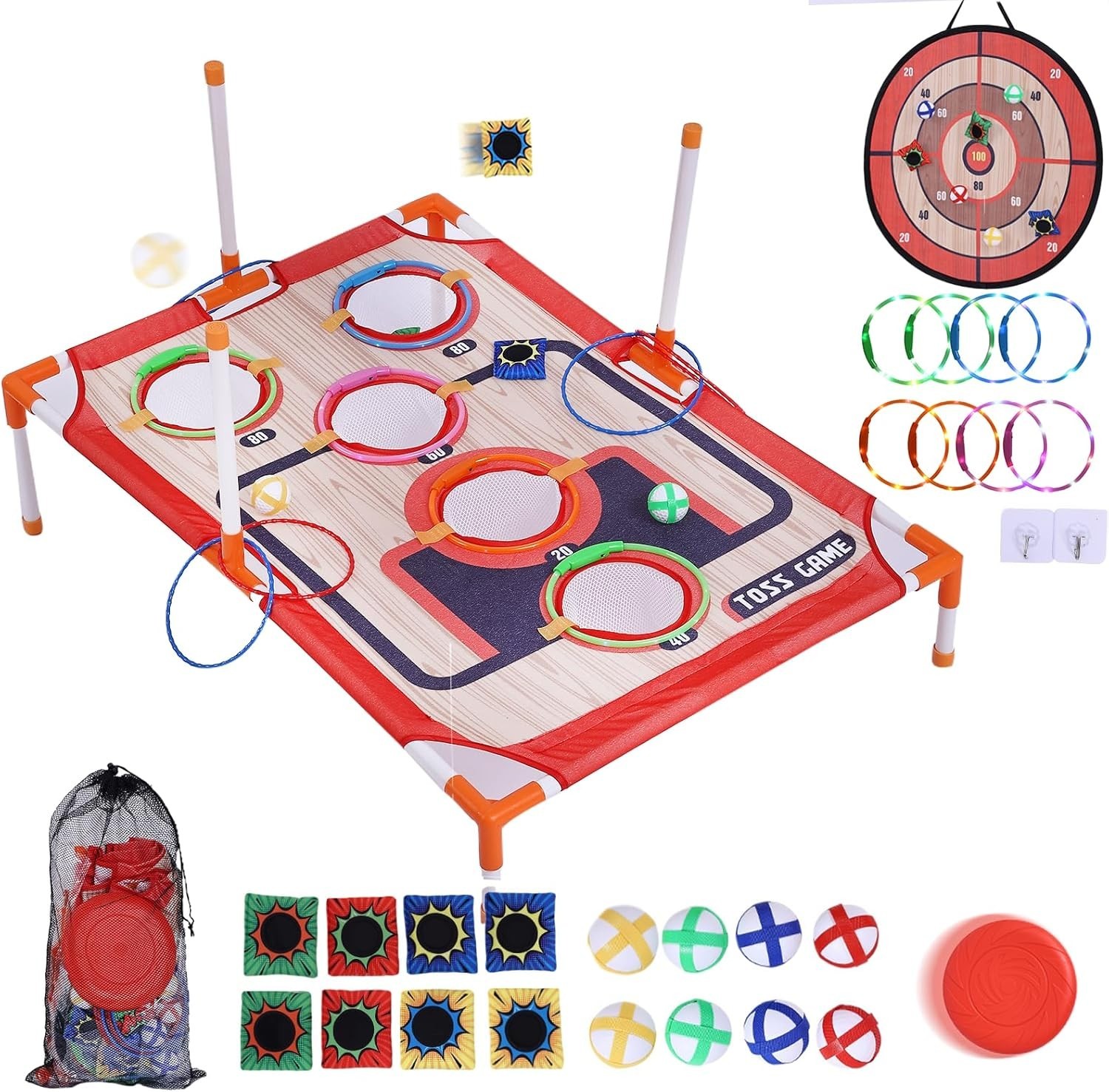 5-in-1 Carnival Game Set: Outdoor & Indoor Fun for Kids and Adults, Orange