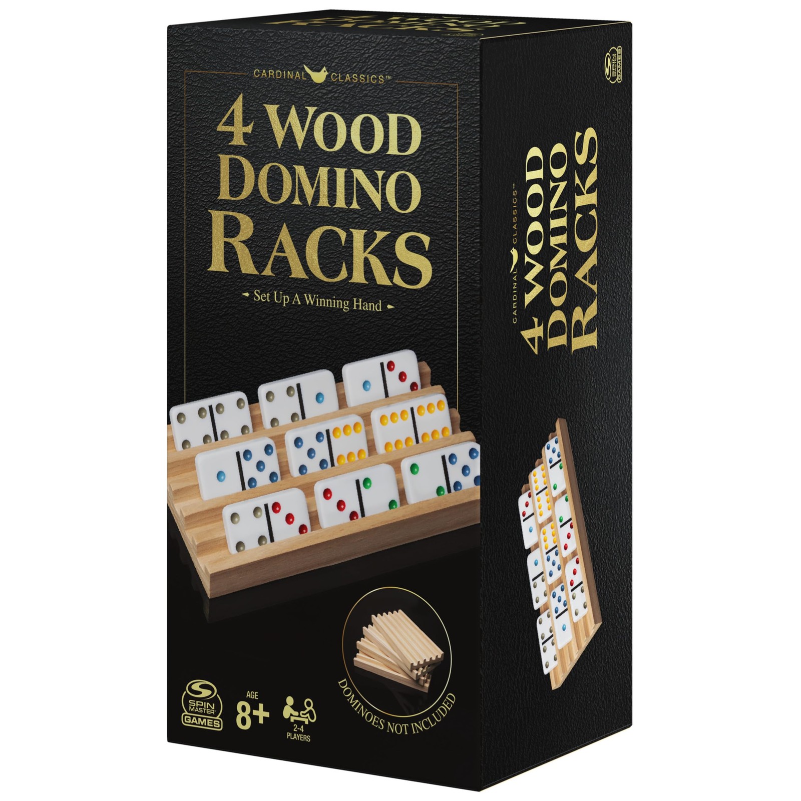 Spin Master Games, Wooden Domino Racks, Set of 4 Trays for Mexican Train Domi…