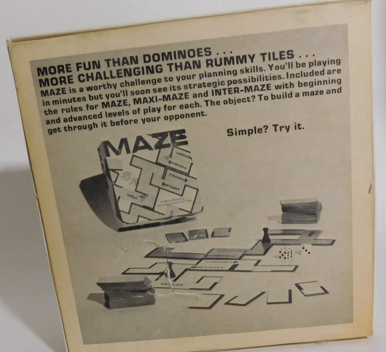 MAZE Building Strategy Game For Two 1983 VTG Puzzle Game NOS Open Box
