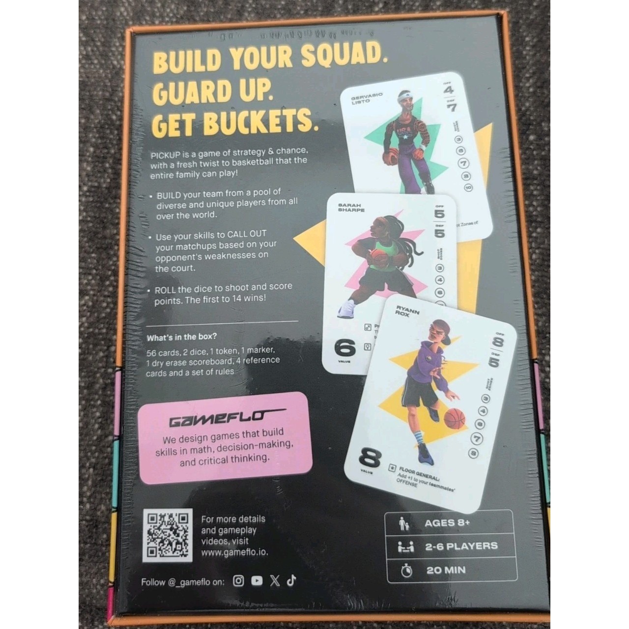 GAMEFLO PICKUP BASKETBALL CARD GAME. NEW/SEALED 2-6 PLAYERS AGES 8+ STRATEGY