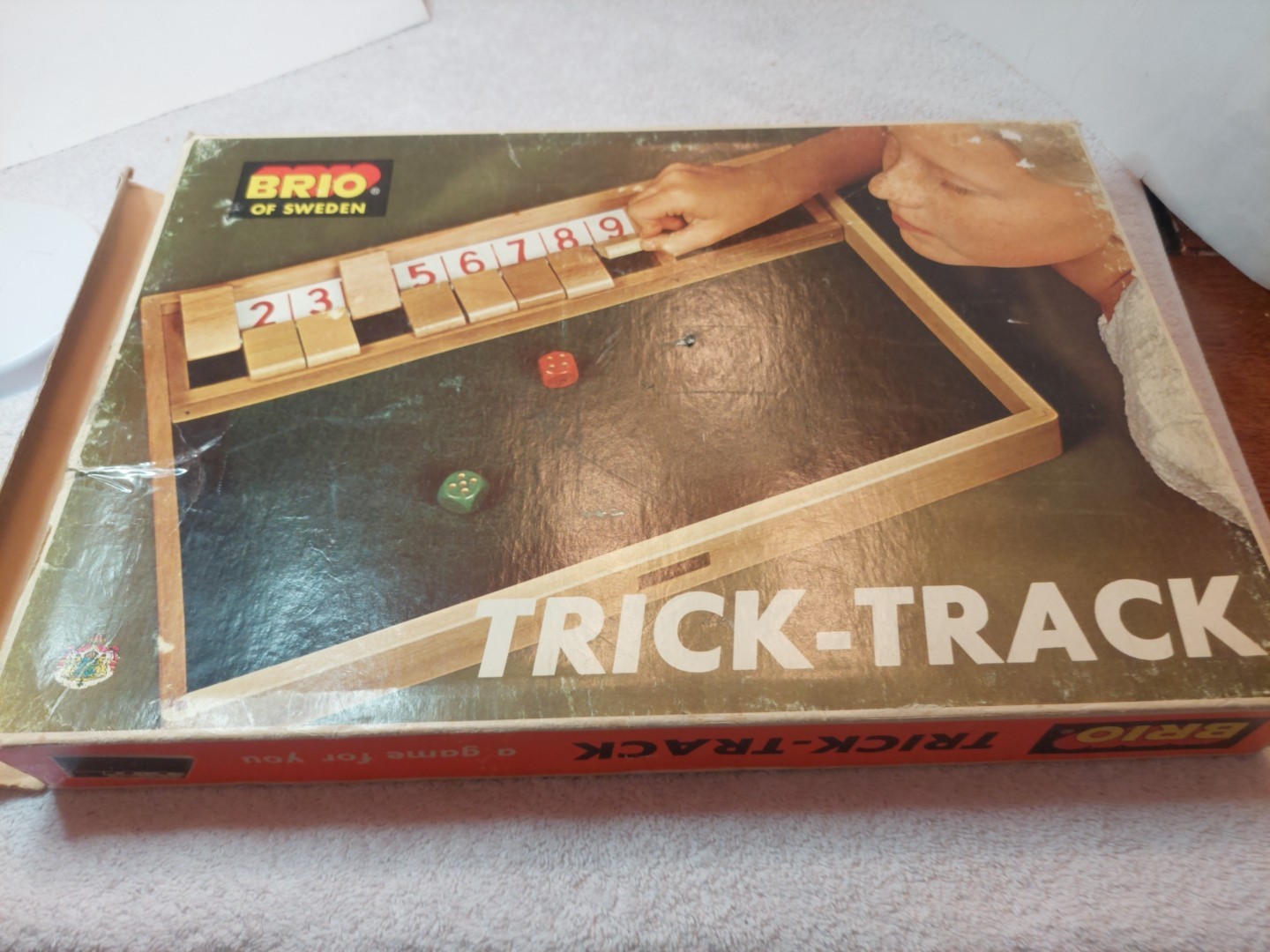 Vintage Brio of Sweden Trick-Track Dice Board Game Shut The Box Original *READ*