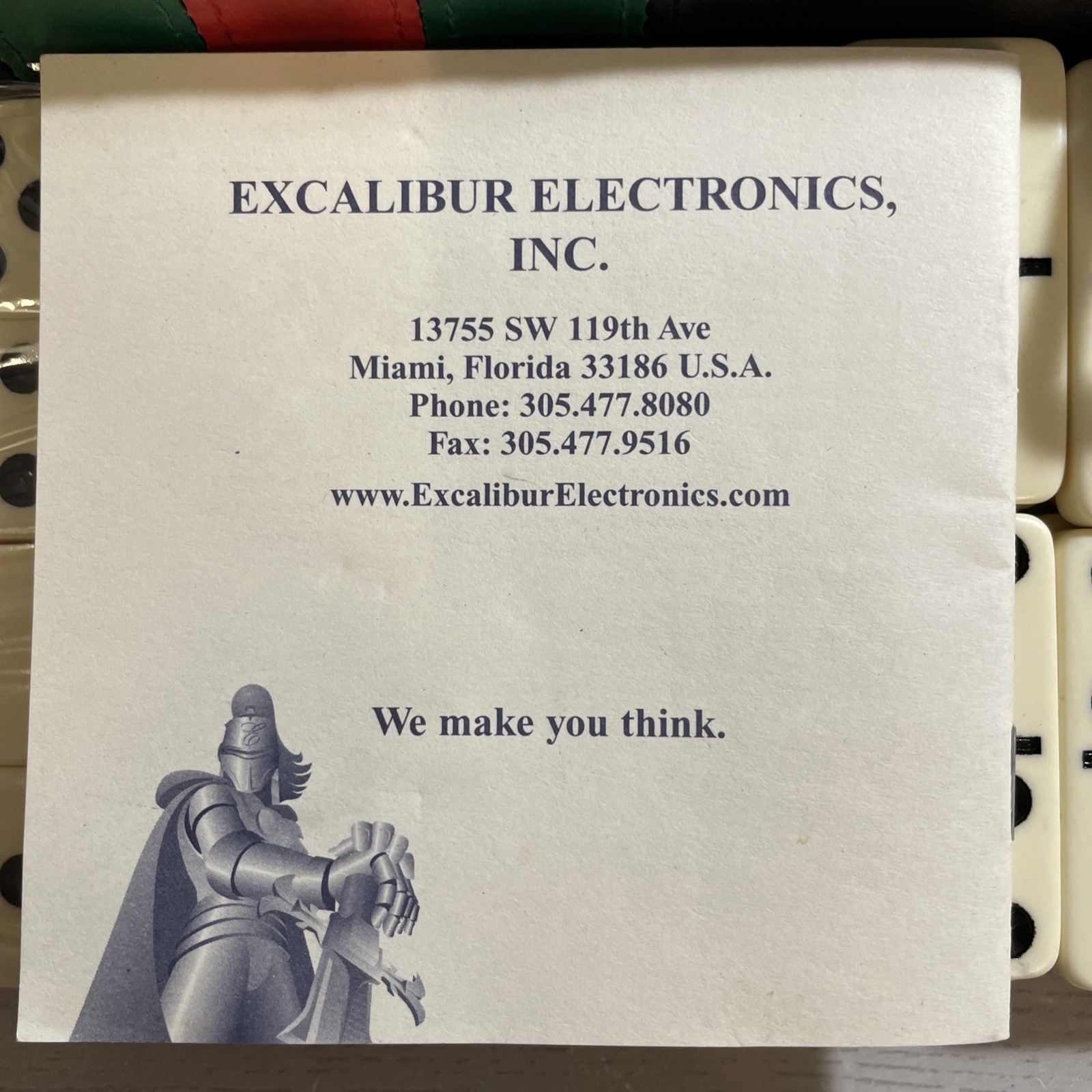 Excalibur 6 in 1 Game Black Portable Travel Case Chess Domino Cards Checkers VTG