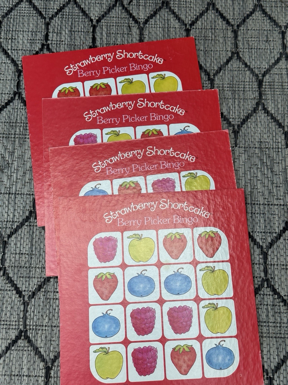 Vintage 1981 Stawberry Shortcake Game Basket Four “Berry” Fun Games Parker Bros