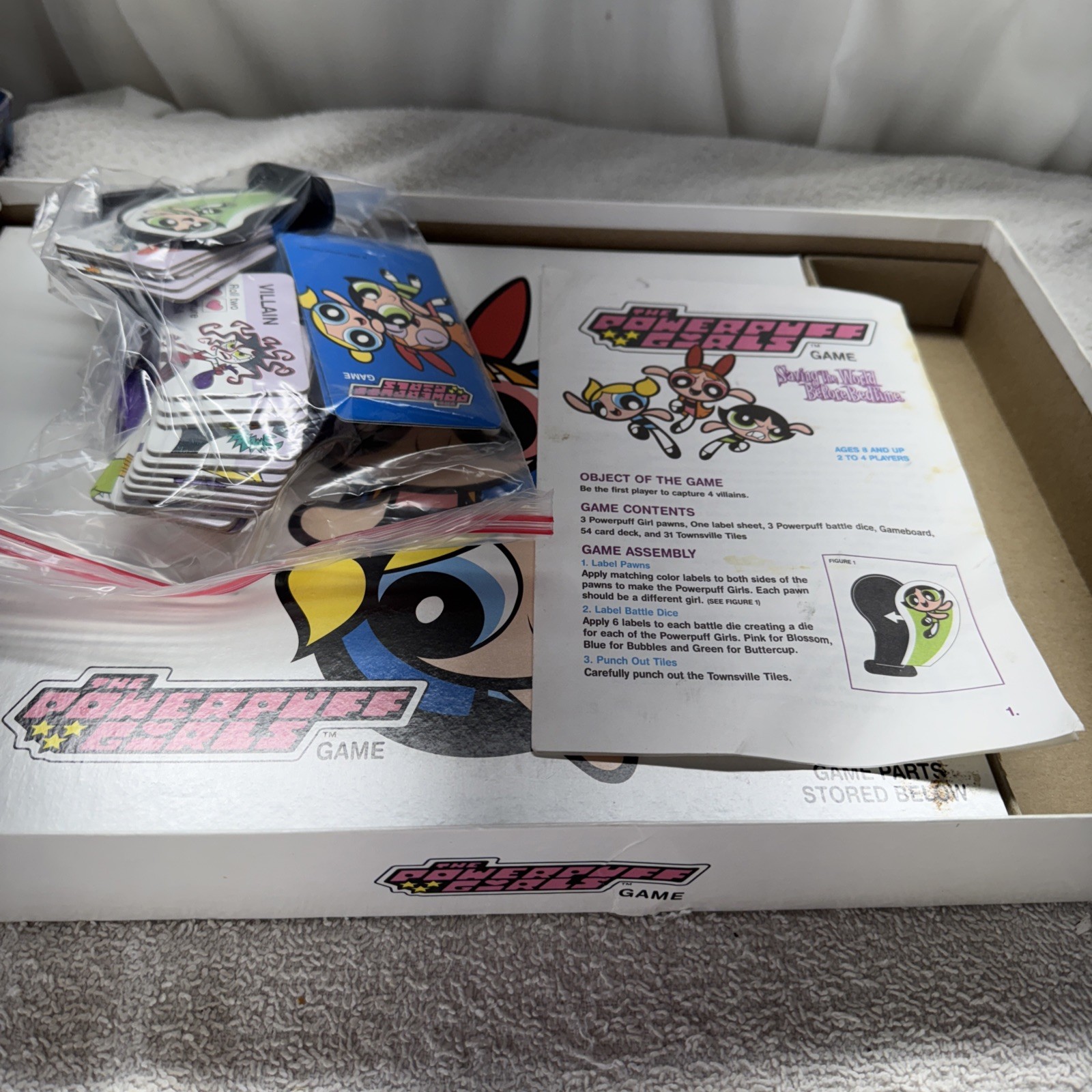The Powerpuff Girls Board Game Cartoon Network Hasbro 2000 Not Complete
