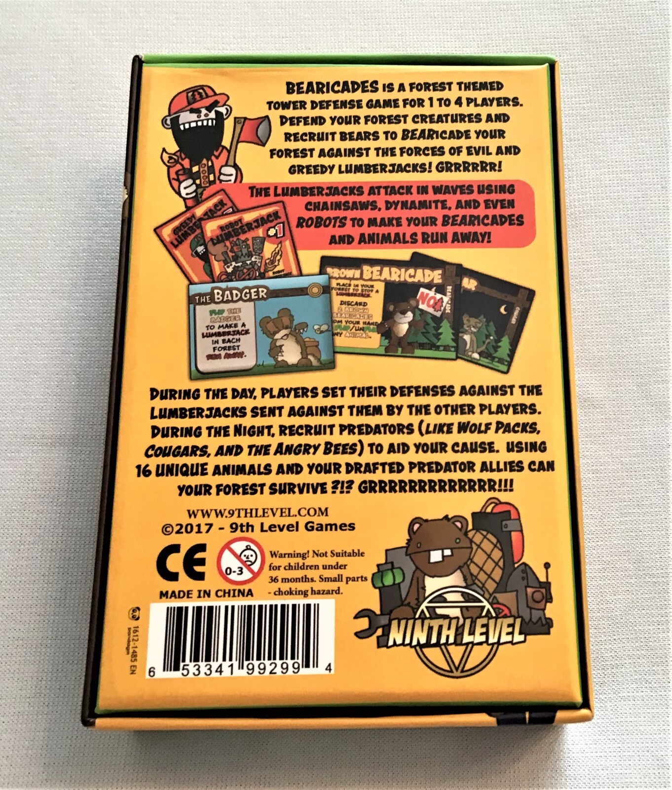 Bearicades Survival of the Forest Strategy Card Game by 9th Level Games, EUC