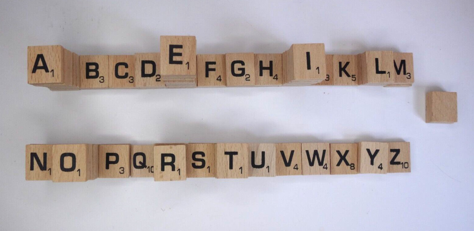 Hasbro SCRABBLE Crossword Game 2013 Version Opened COMPLETE Wood Tiles Racks Bag