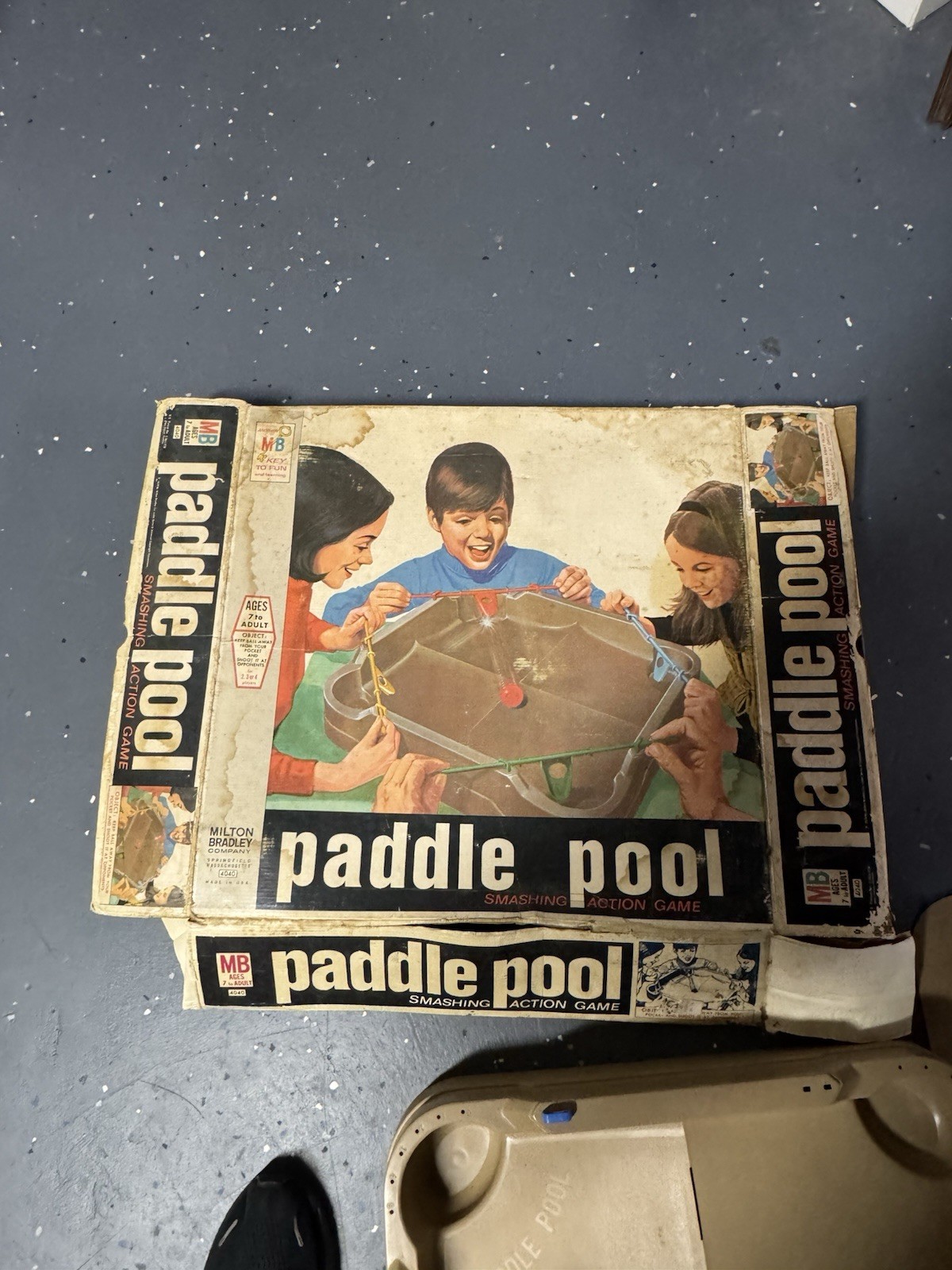 Paddle Pool 1970 Milton Bradley VINTAGE Board Action Ball Game Original Box