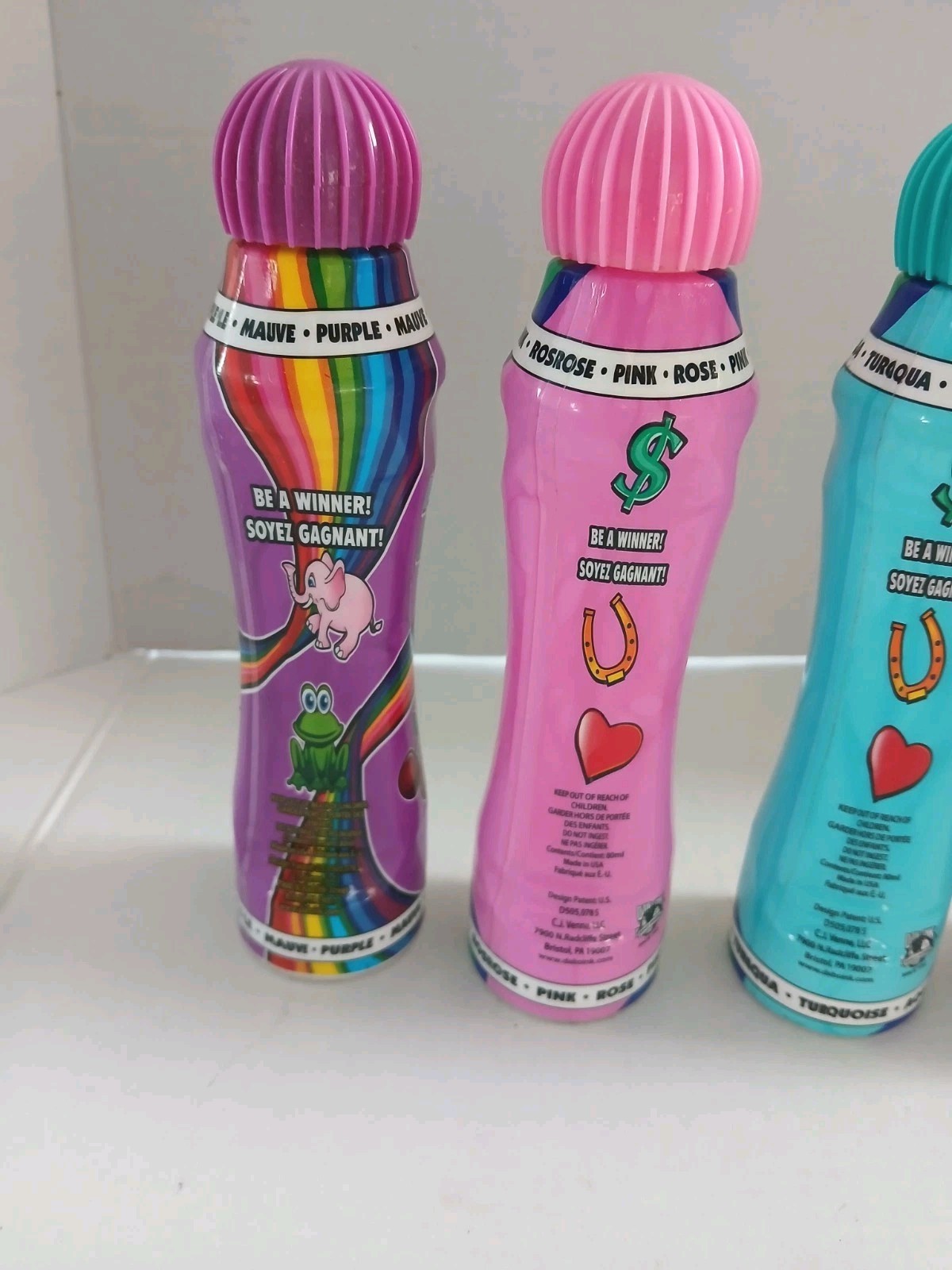 (4) Dab O Ink & Dabbin Fever Bingo Marker Dauber Purple Pink Aqua Used