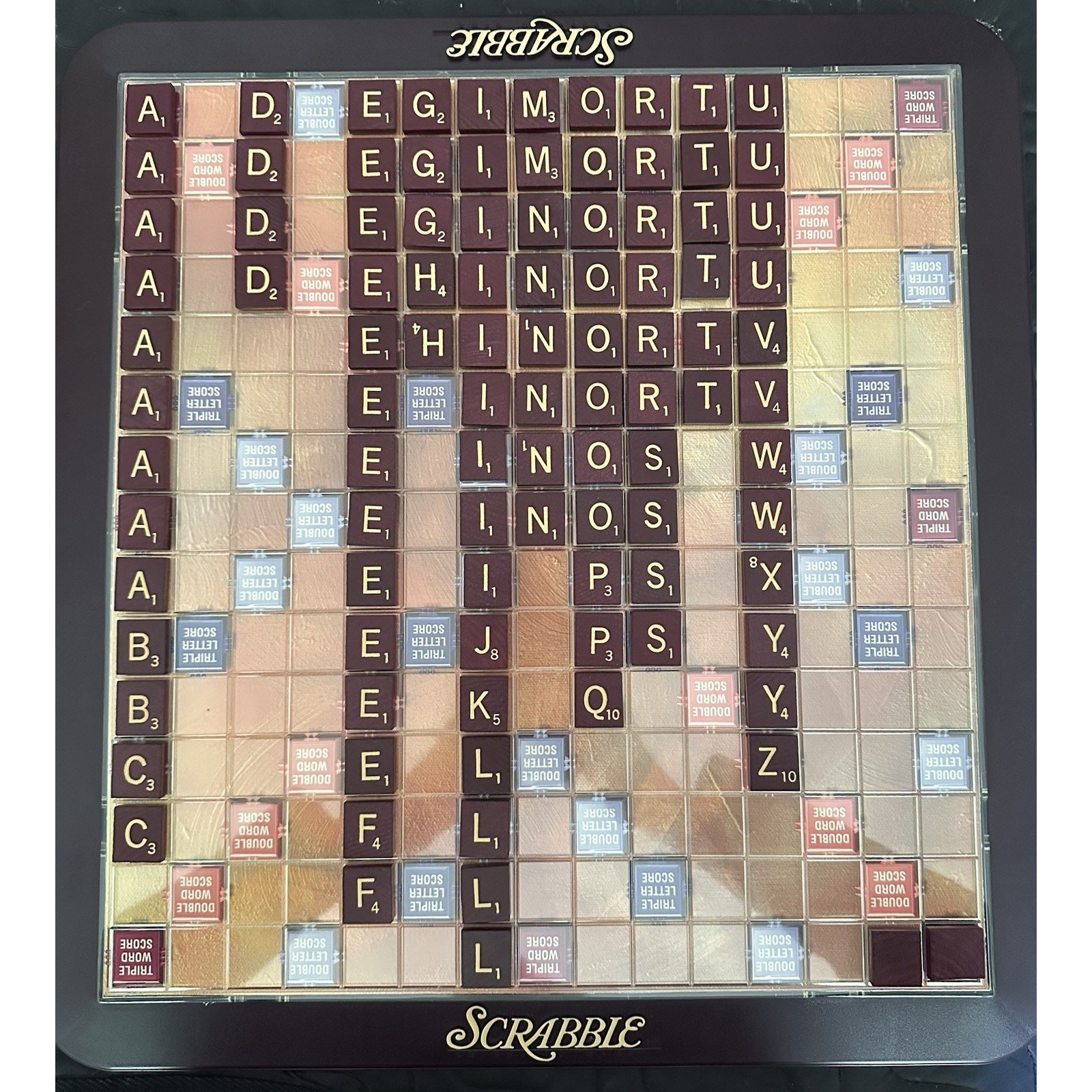 Scrabble Deluxe Edition 1999 Crossword Game Turntable Board Wood Tile Complete