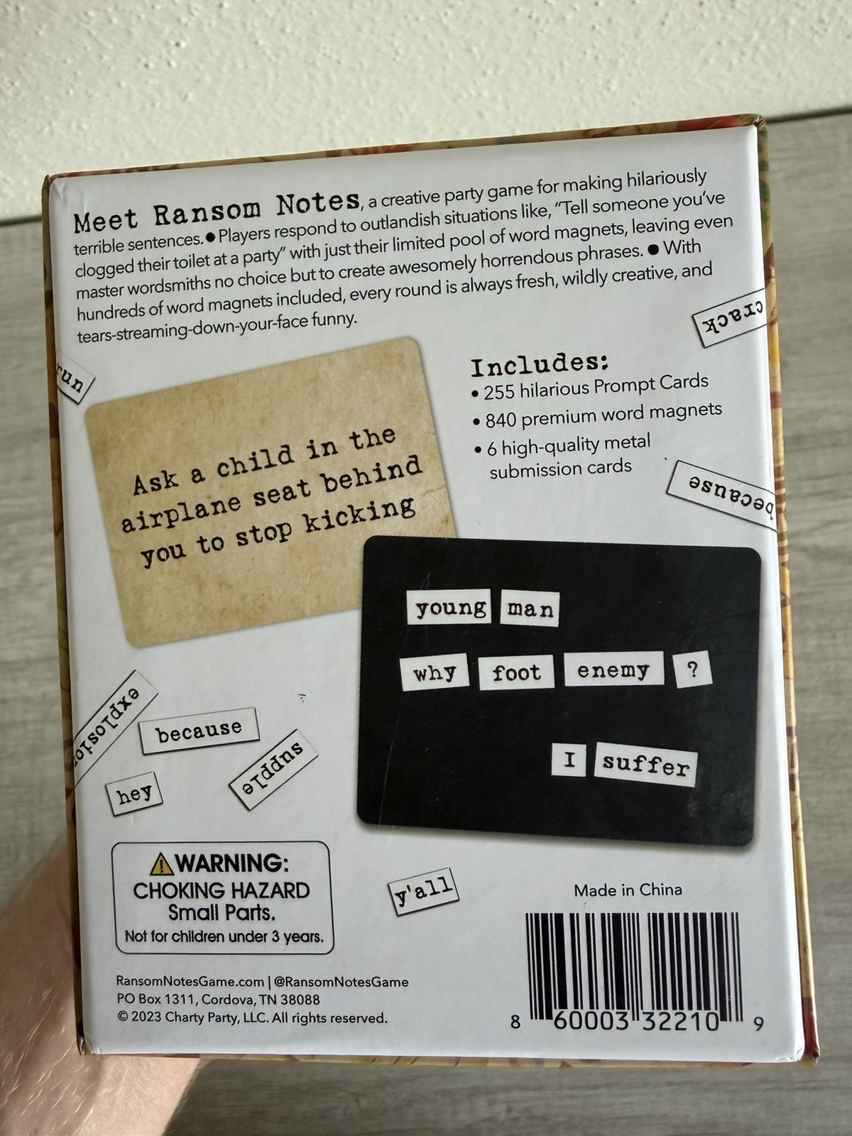 Ransom Notes Game Charty Party Word Magnets