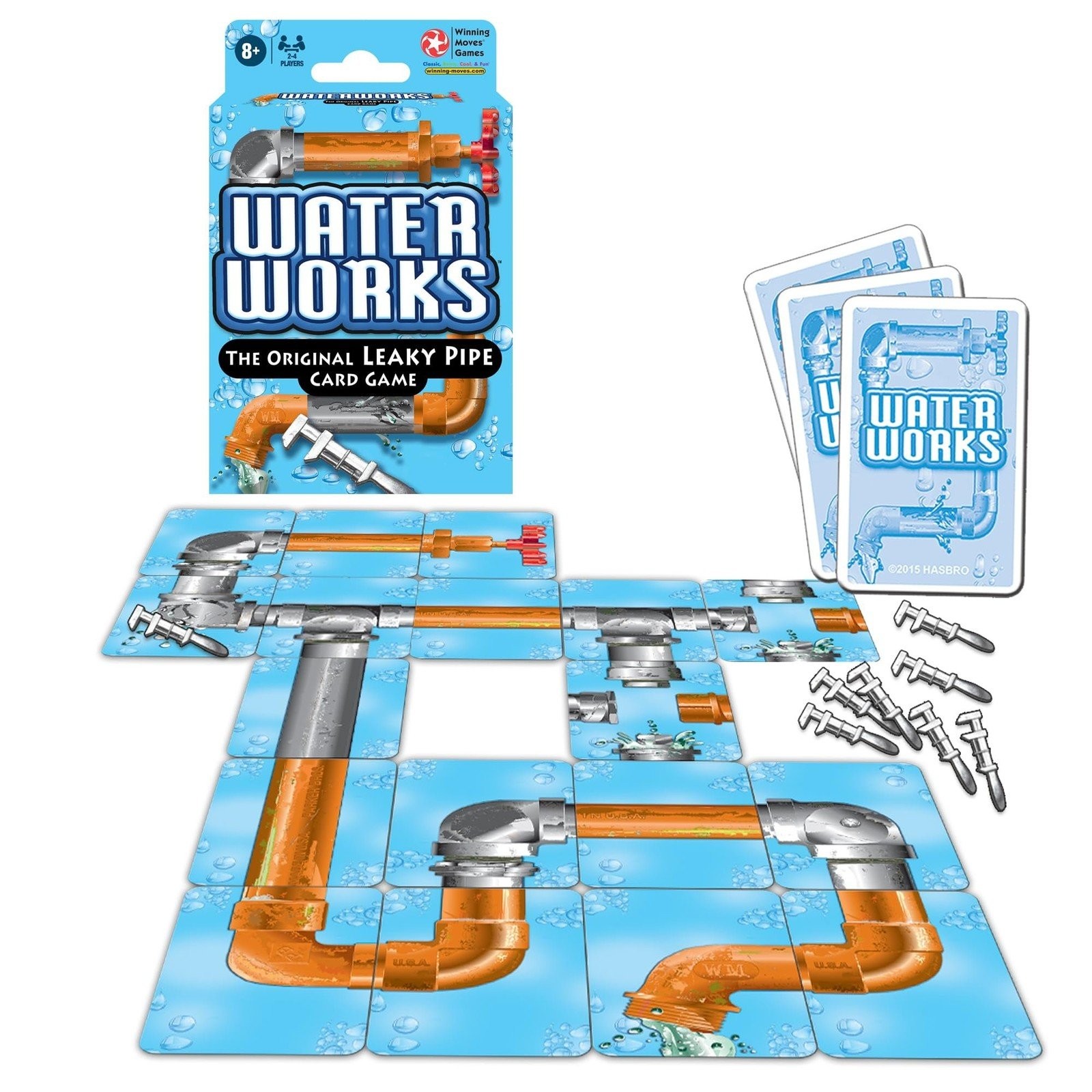 Winning Moves Games Classic Waterworks USA, Leaky Pipe Card Game