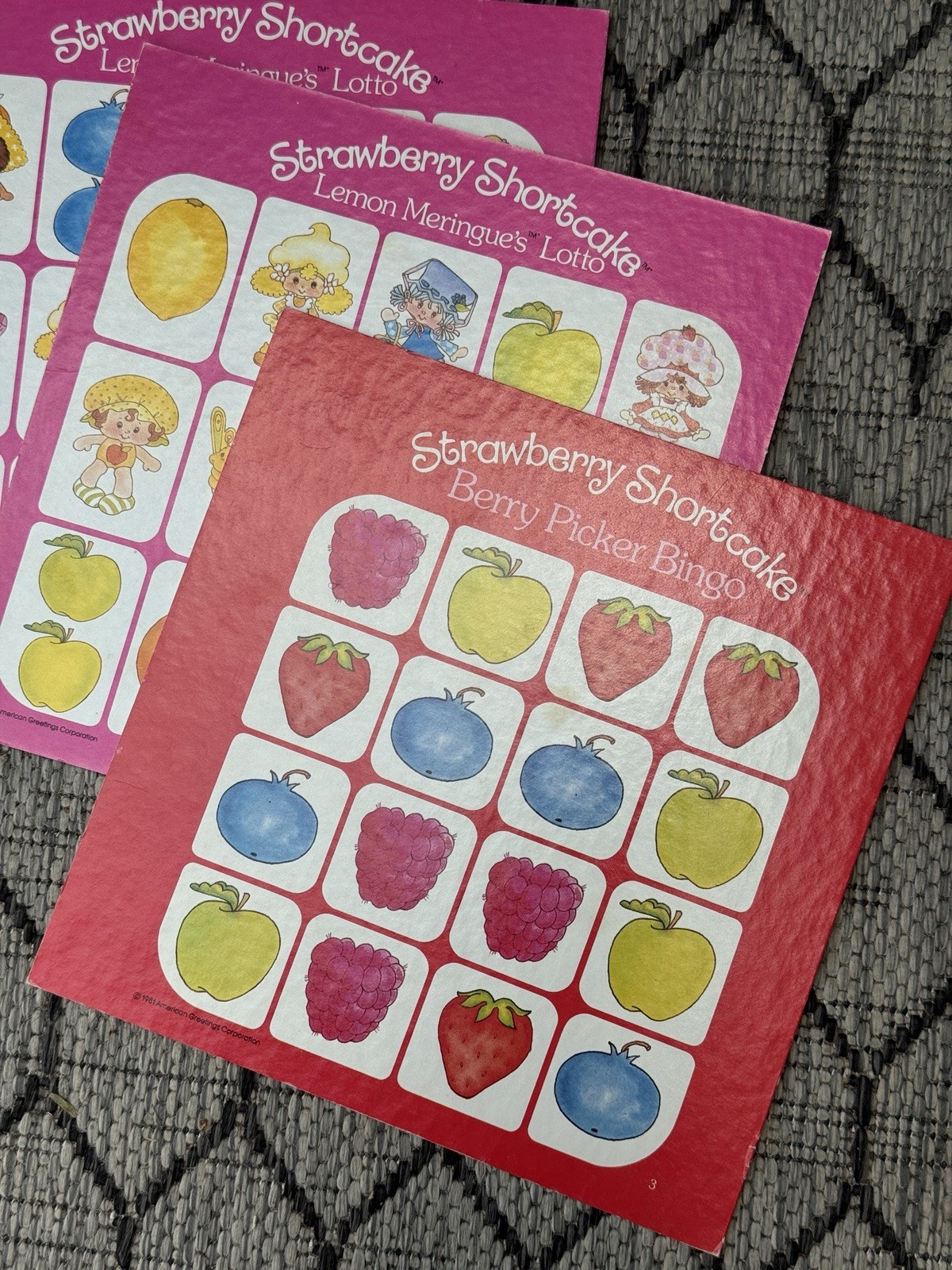 Vintage 1981 Stawberry Shortcake Game Basket Four “Berry” Fun Games Parker Bros