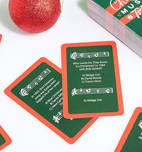 Gift Republic Christmas Music Trivia Card Game 100 Questions Family Party Quiz