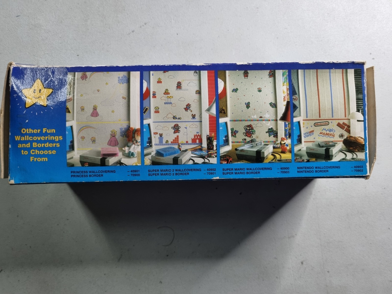 Vintage 1989 Nintendo Wall Trim Border Mario 5yd Roll Princess Peach Wallpaper