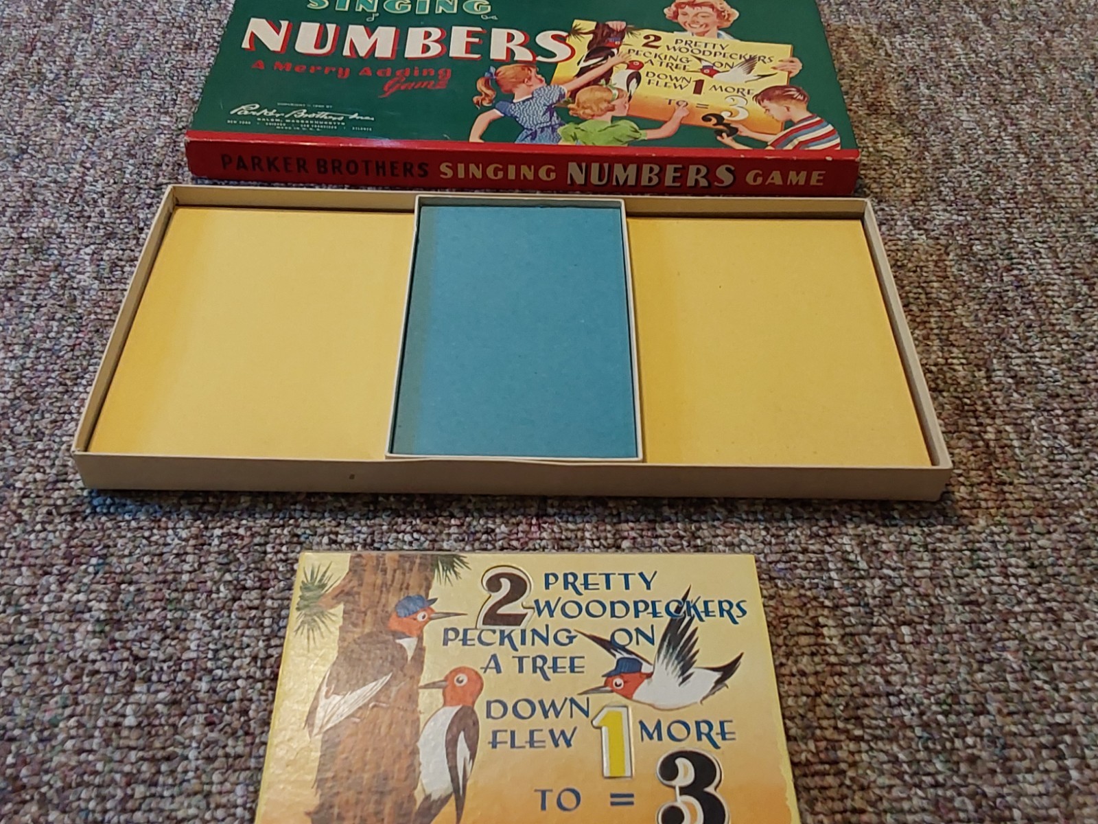 RARE ANTIQUE SINGING NUMBERS PARKER BROTHERS BOARD PUZZLE GAME VTG KIDS TOY 1950
