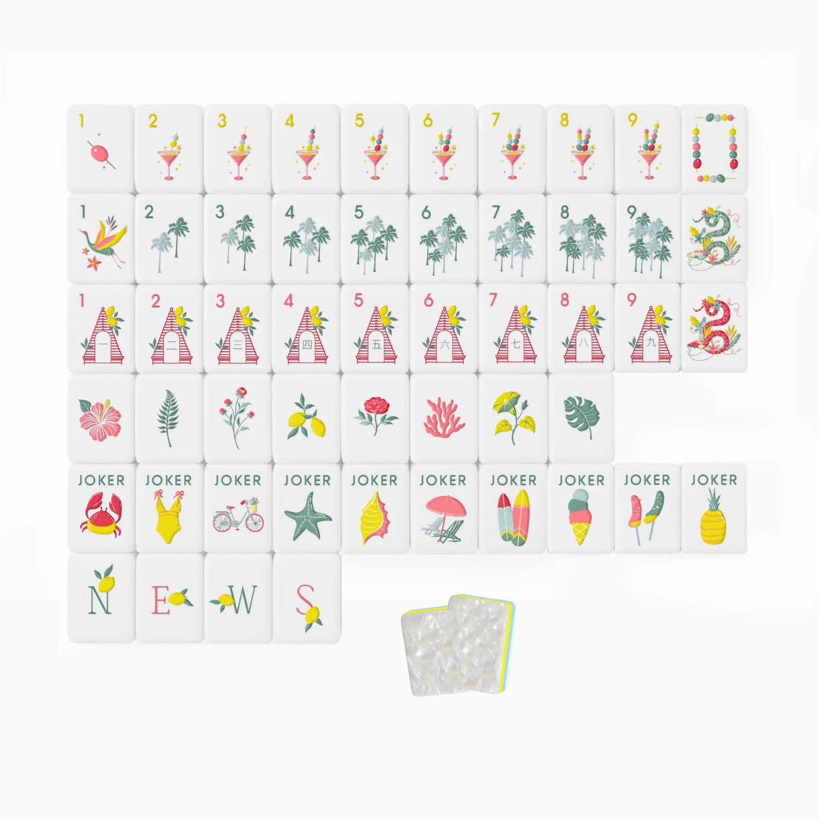 Ivory Natural Acrylic American Mahjong Set 160 Pics White Mah Jong Tiles
