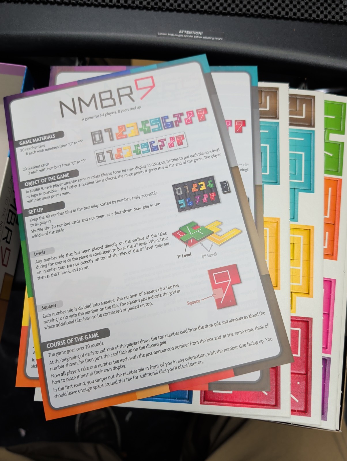 NMBR 9 Board Game by Z-Man Games ~ Never Played – Extra And Starting Tiles