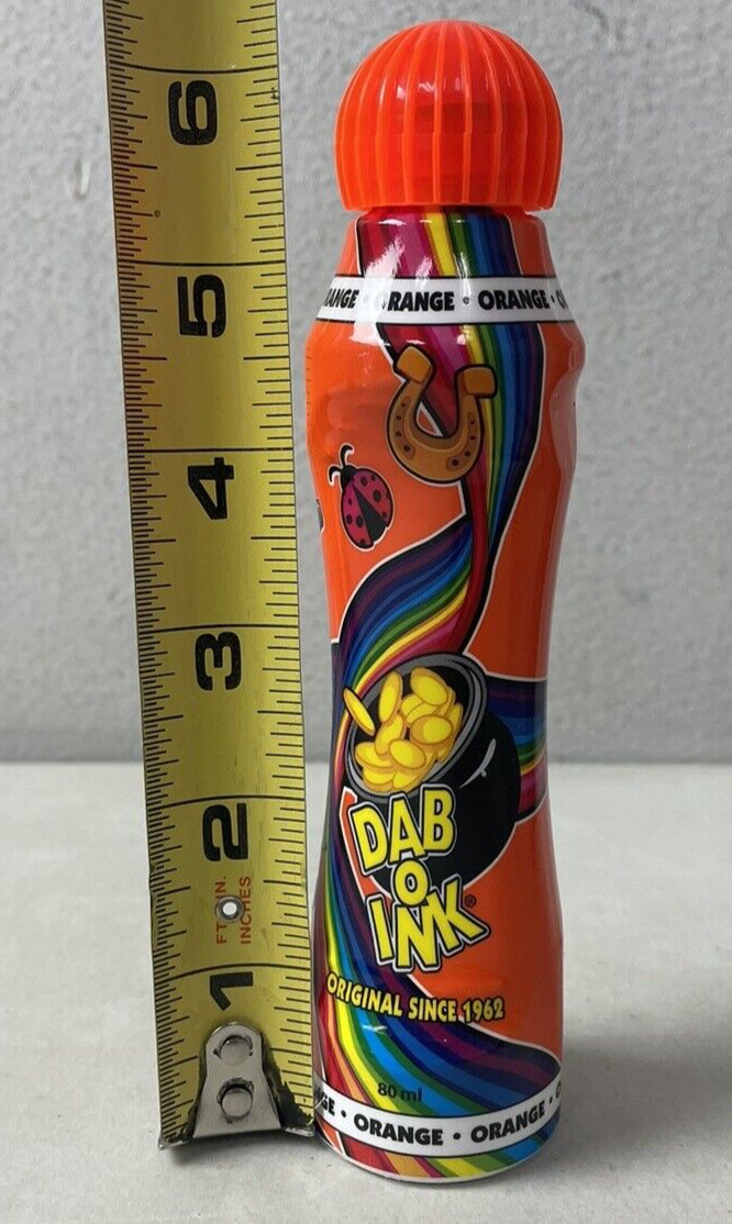 Dab O Ink Set of 3 Orange Bingo Markers Daubers 3 Ounces Each New Win With These